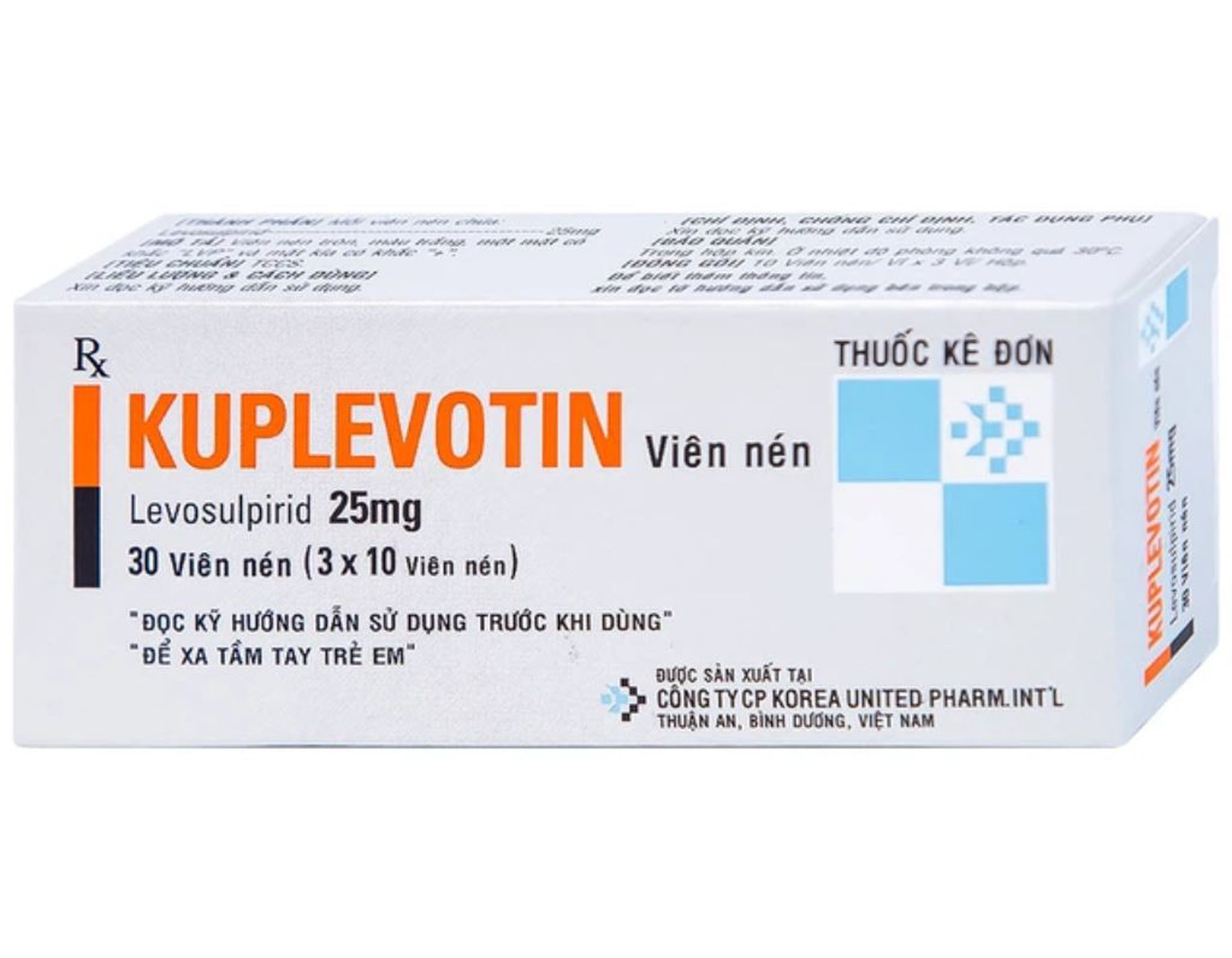 Thuốc Kuplevotin 25mg Korea United điều trị rối loạn tiêu hóa, trướng bụng (3 vỉ * 10 viên)