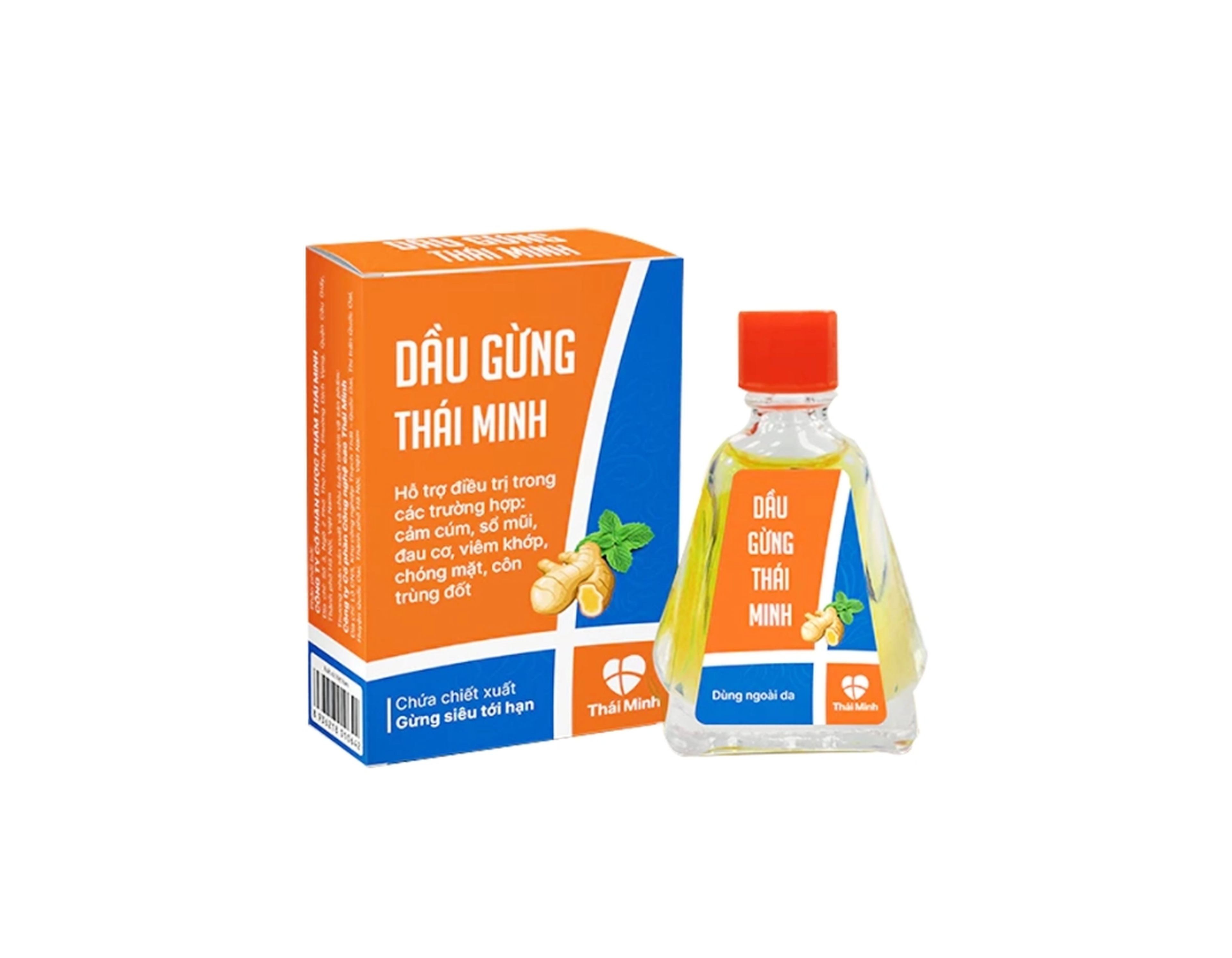 Dầu Gừng Thái Minh giúp làm giảm cơn đau đầu, đau xương khớp (Hộp 1 lọ 7ml)