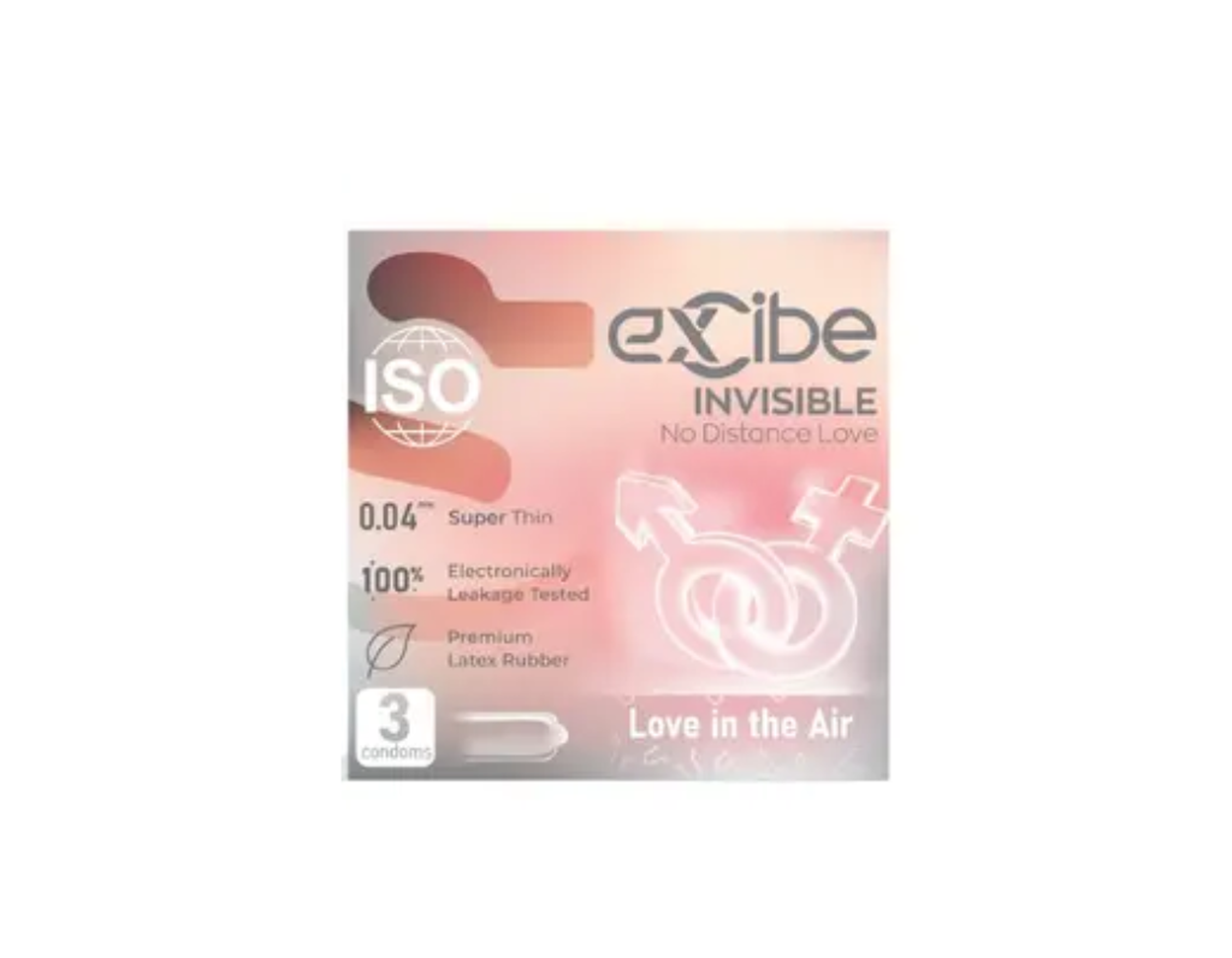 Bao cao su Excibe Invisible giảm nguy cơ mang thai ngoài ý muốn (Hộp 3 chiếc)
