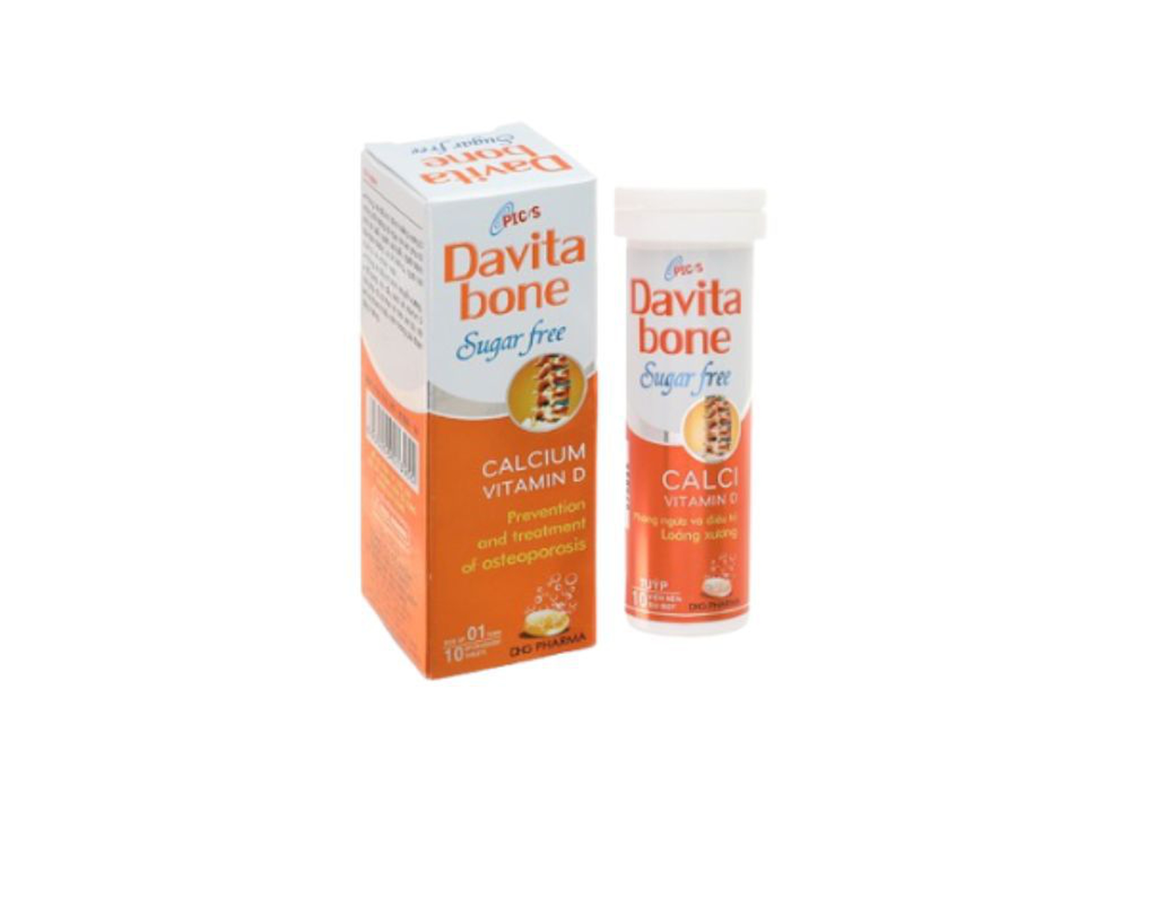 Thực phẩm chức năng Davita bone Sugar Free Etab phòng và điều trị loãng xương (Lọ 10 viên)