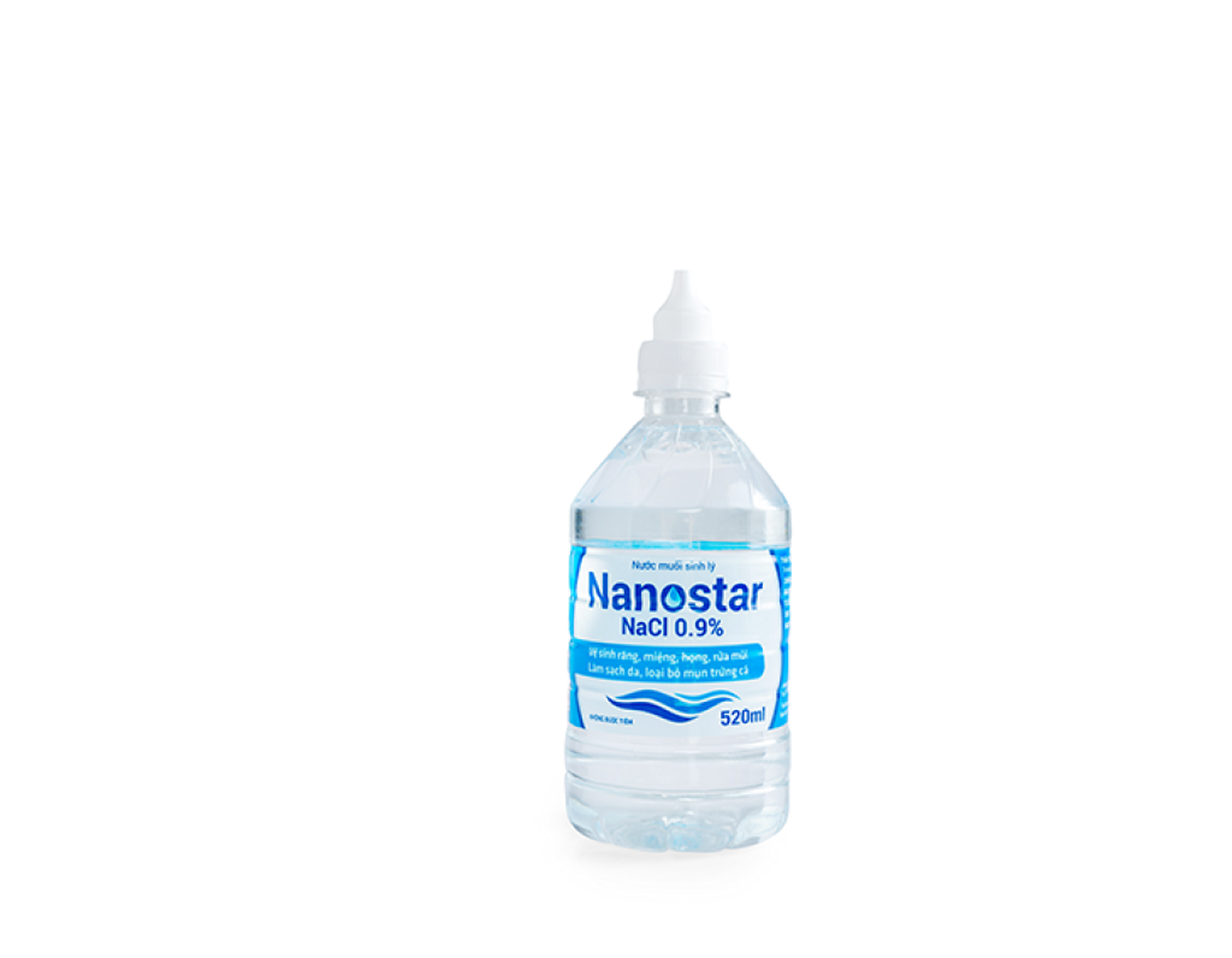 Nước muối sinh lý NaCl 0.9% Nanostar vệ sinh răng miệng (Chai 520ml)