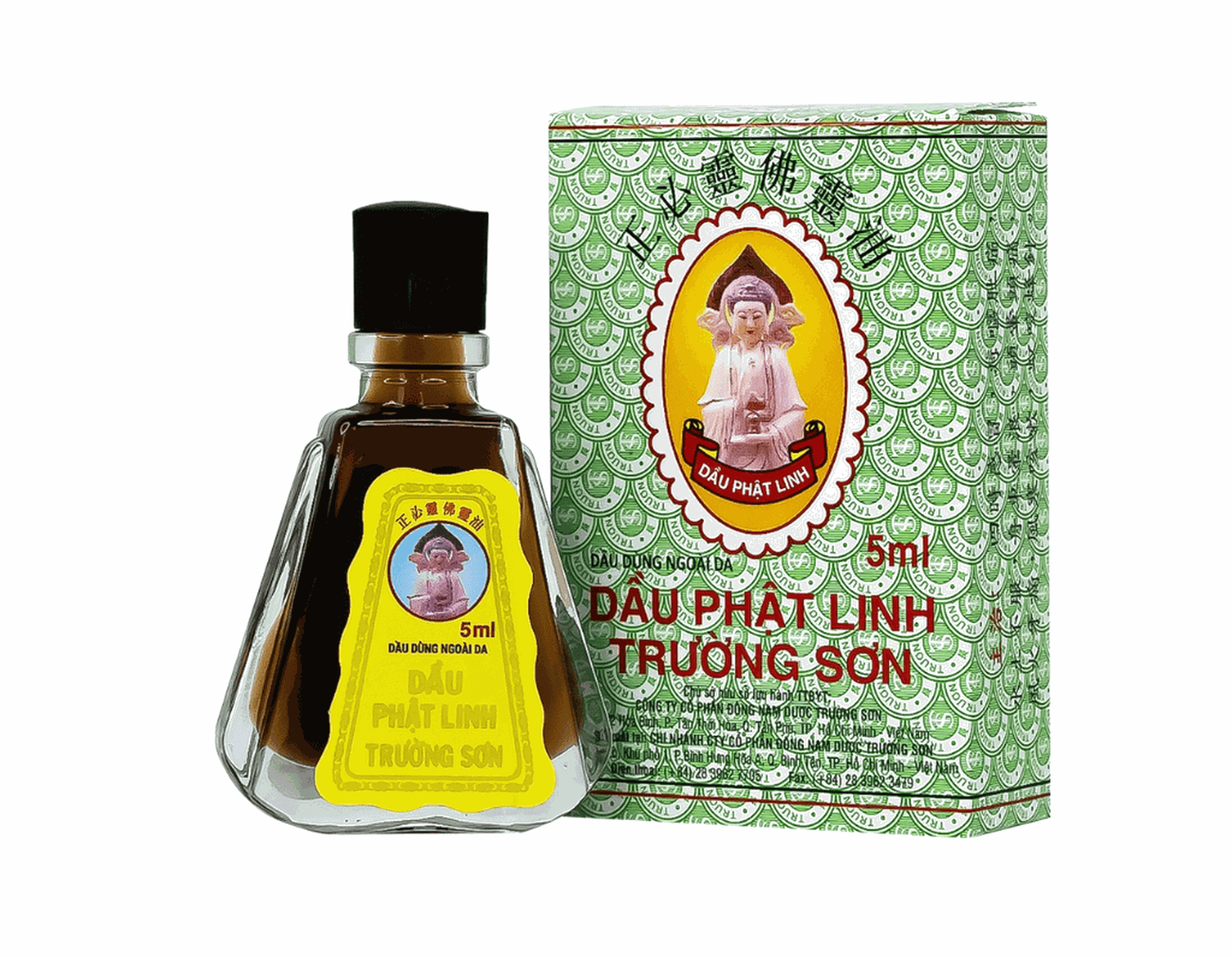 Dầu phật linh Trường Sơn 5ml trị cảm, trúng gió (Hộp 12 chai)