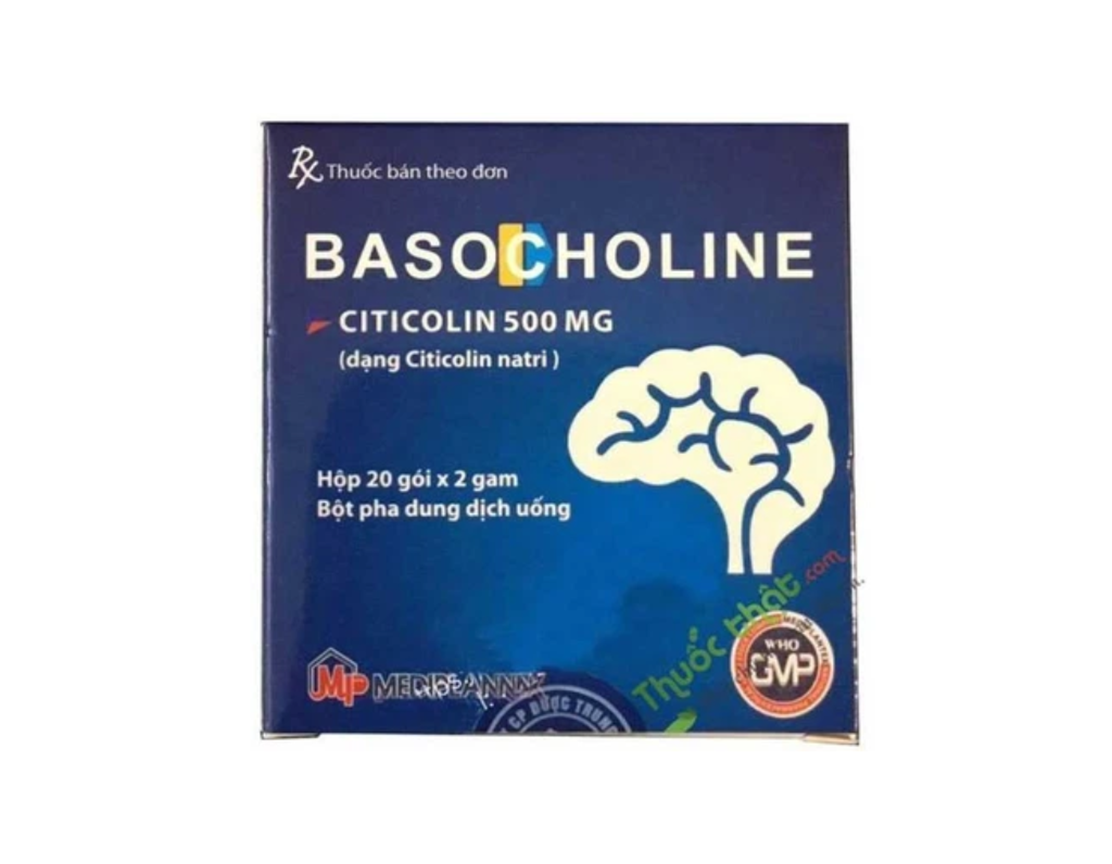 Thuốc Basocholine 500mg điều trị các rối loạn trí nhớ và hành vi (Hộp 20 gói)