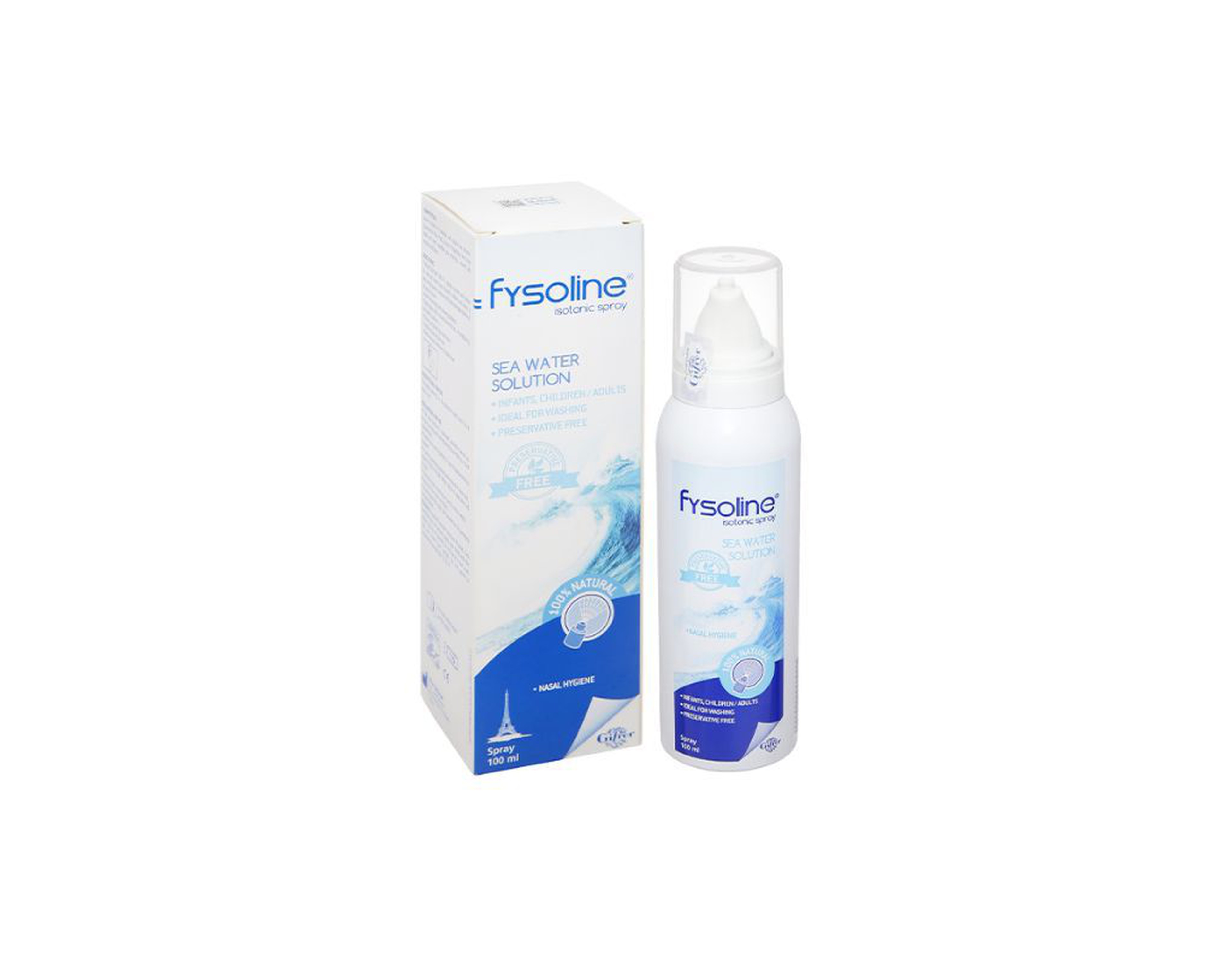 Fysoline Isotonique Spay giúp vệ sinh niêm mạc mũi (Chai 100ml)