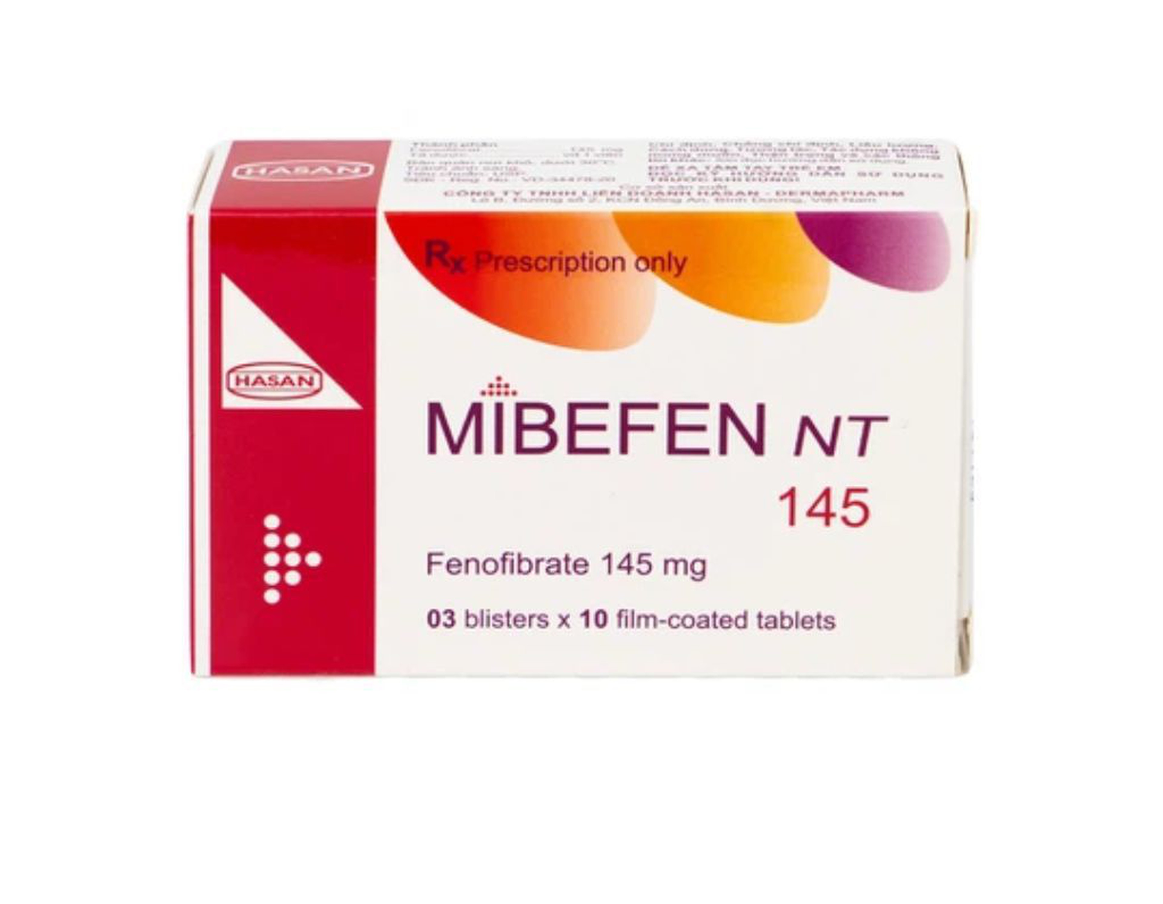 Thuốc Mibefen NT 145 Hasan điều trị tăng triglycerid huyết nặng (Hộp 3 vỉ x 10 viên)