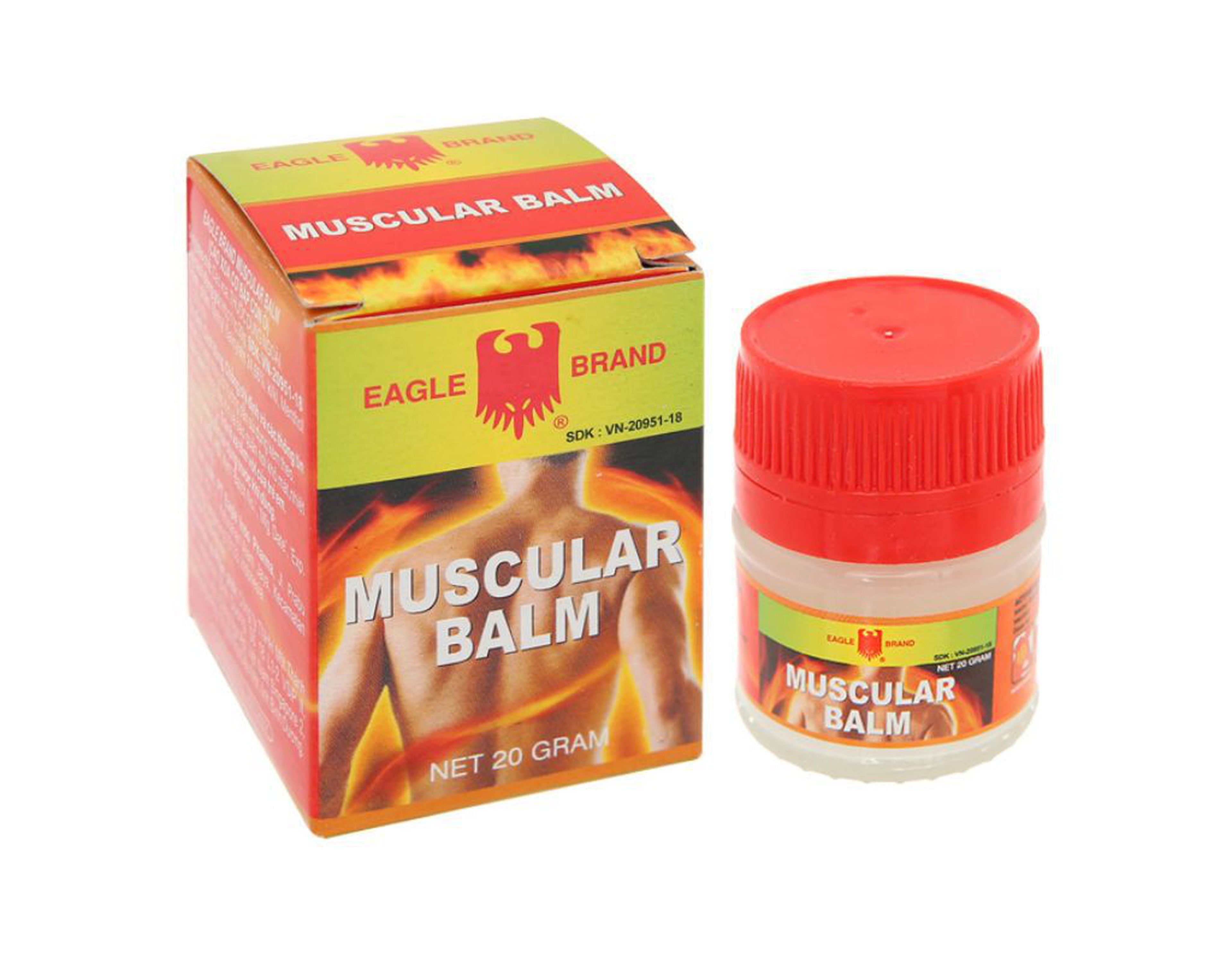 Cao xoa cơ bắp Con Ó Muscular Balm Eagle hỗ trợ giảm đau vai, đau lưng (Lọ 20g)