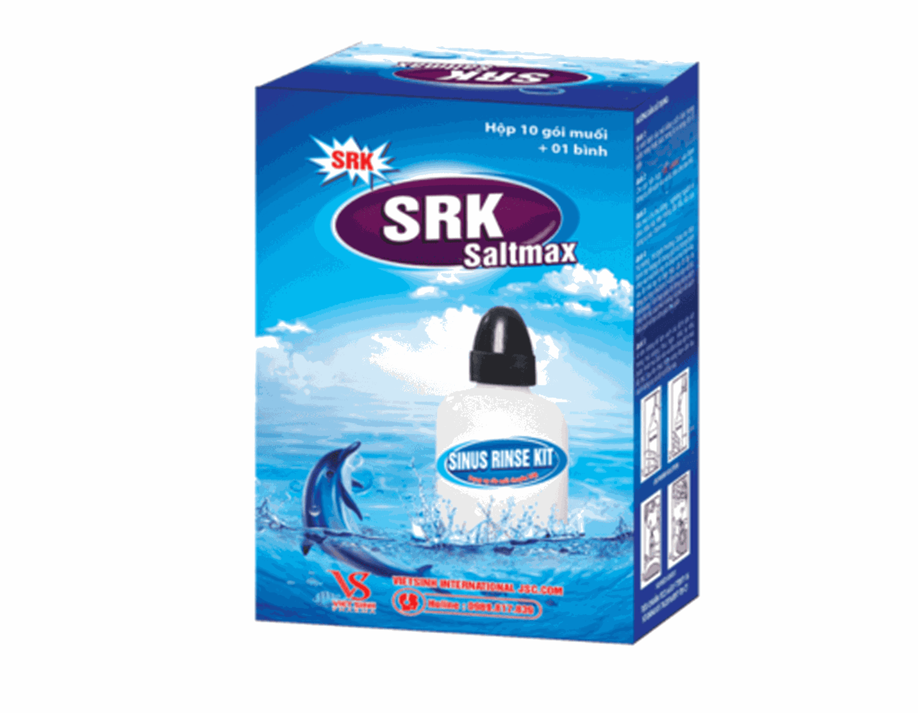 Muối rửa mũi SRK Saltmax (Hộp 10 gói kèm bình)