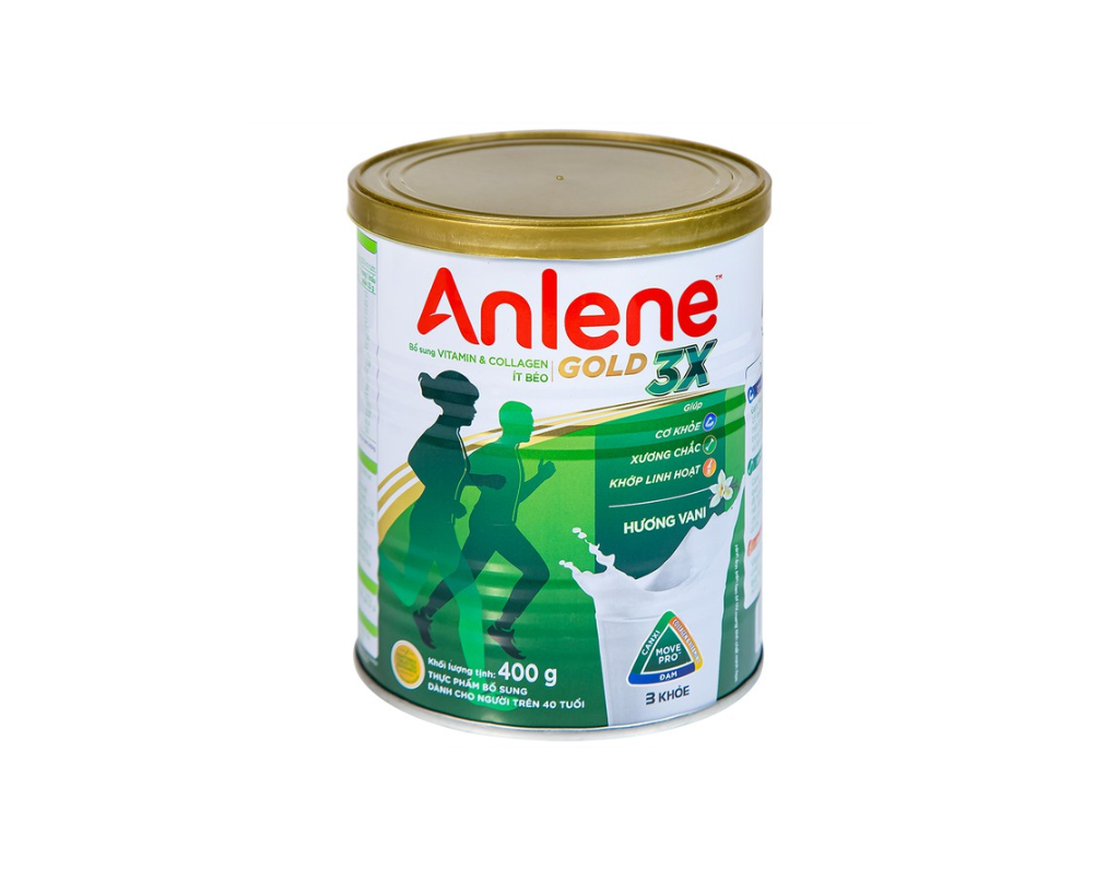 Sữa Anlene Gold 3X hương vani hỗ trợ xương khớp khỏe mạnh (Hộp 400g)