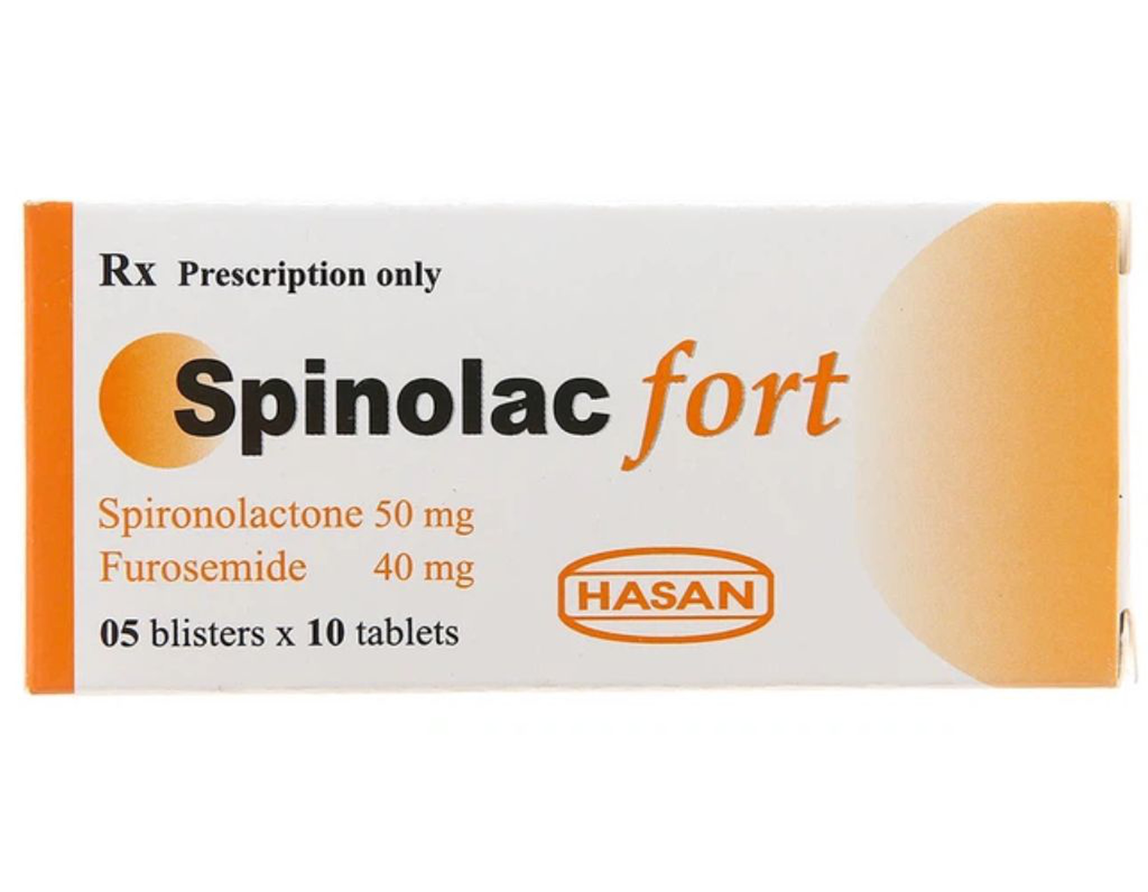 Thuốc Spinolac Fort Tab điều trị xơ gan, suy tim sung huyết mạn tính (5 vỉ * 10 viên)