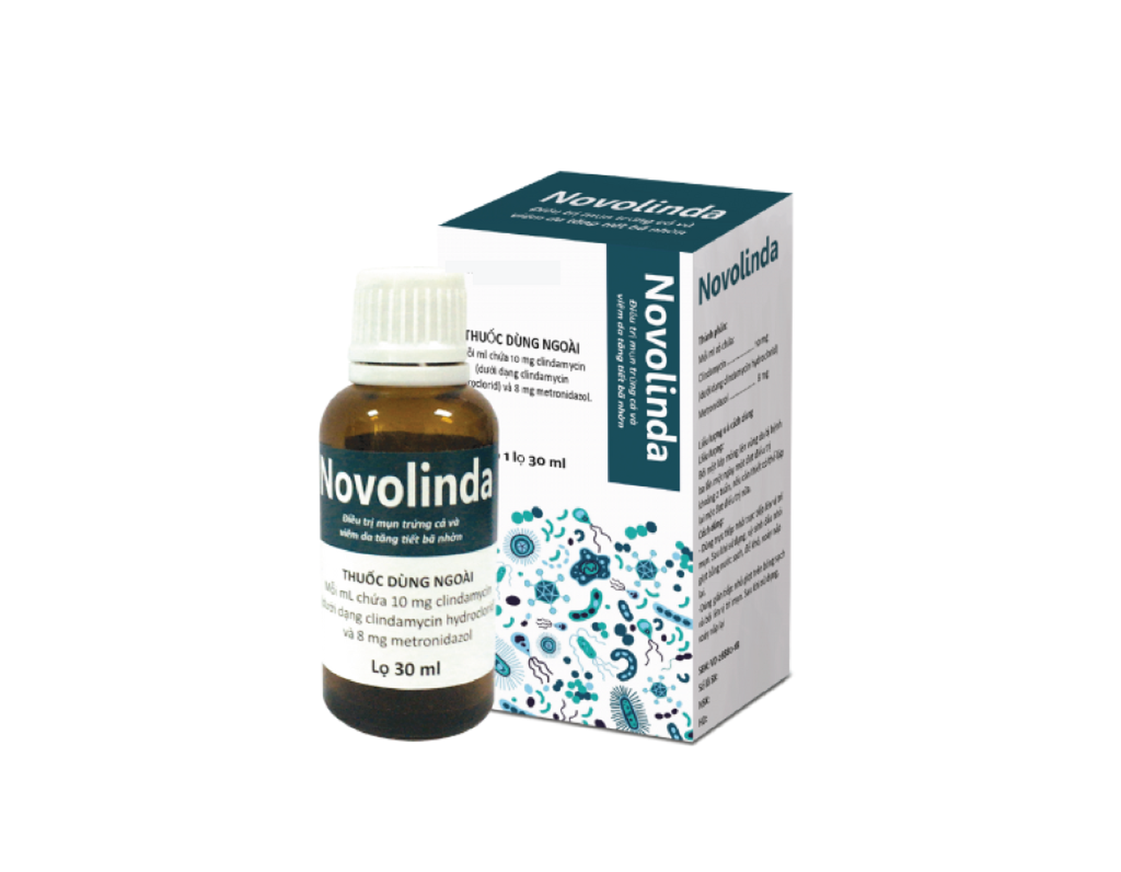 Dung dịch Novolinda điều trị bệnh trứng cá, viêm nang lông (Hộp 1 lọ 30ml)