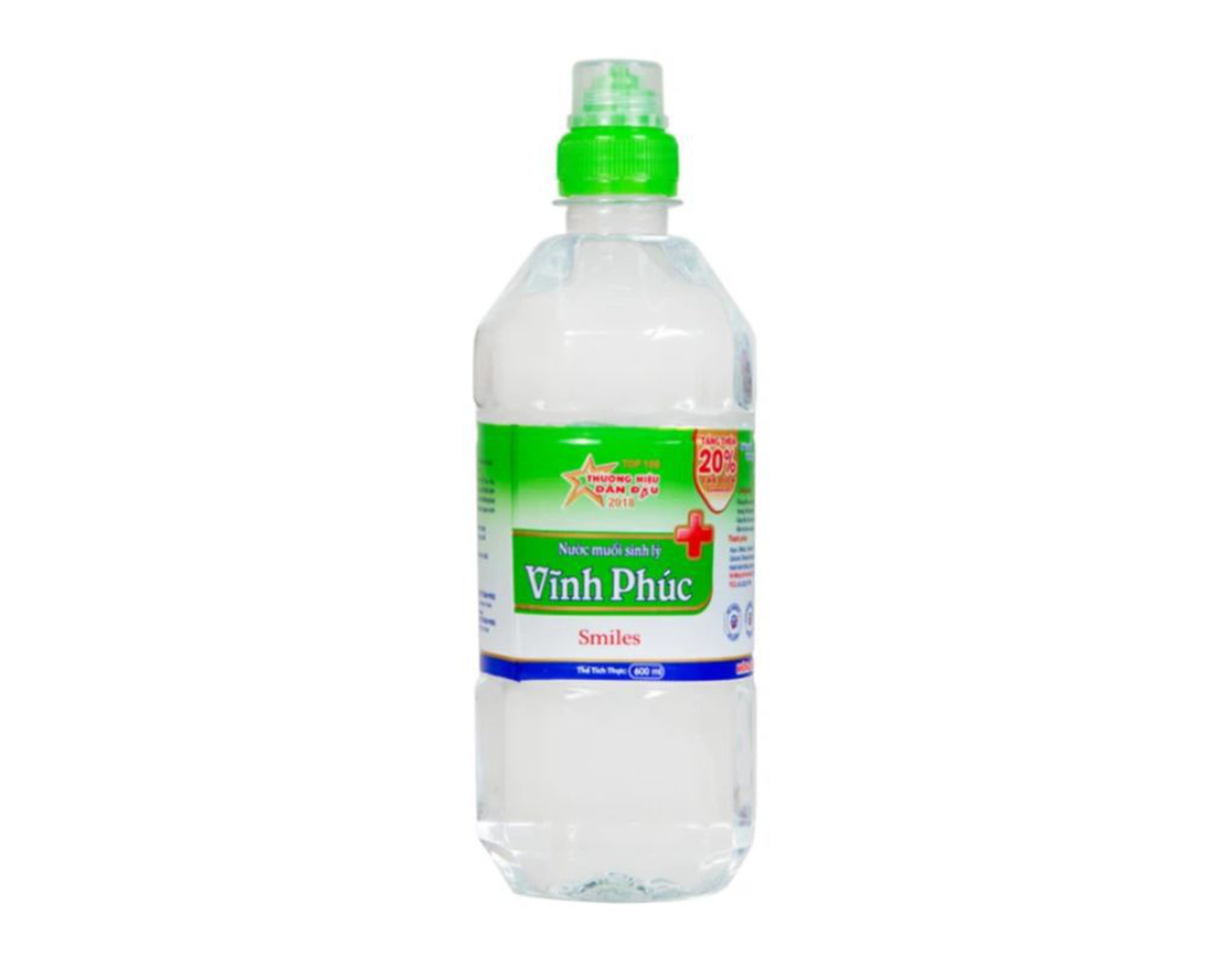 Nước muối Vĩnh Phúc Smiles dùng vệ sinh răng miệng, làm sạch vết thương ngoài da (Chai 600ml)