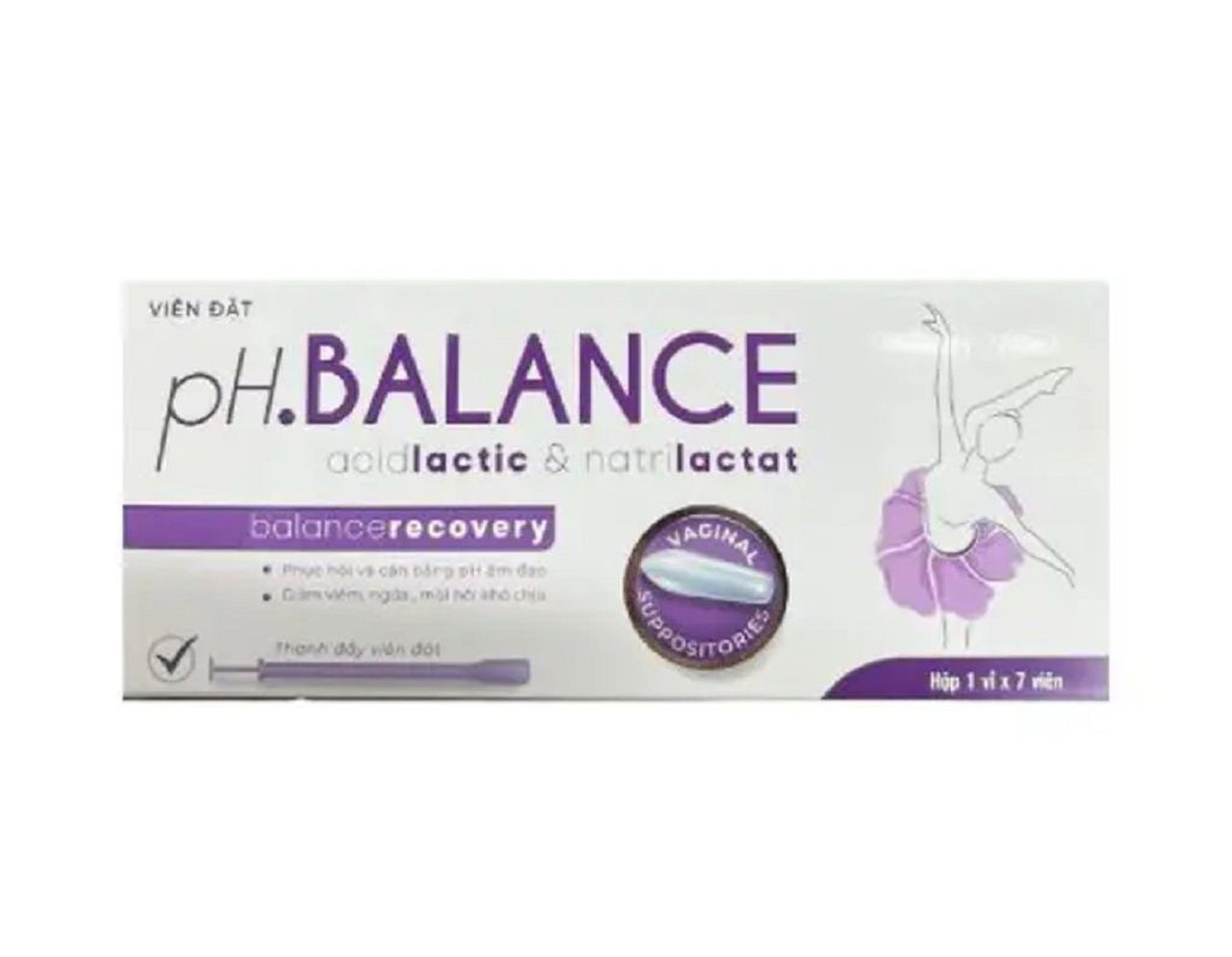 Viên đặt pH.Balance Sup phục hồi và cân bằng pH tự nhiên (Hộp 1 vỉ x 7 viên)