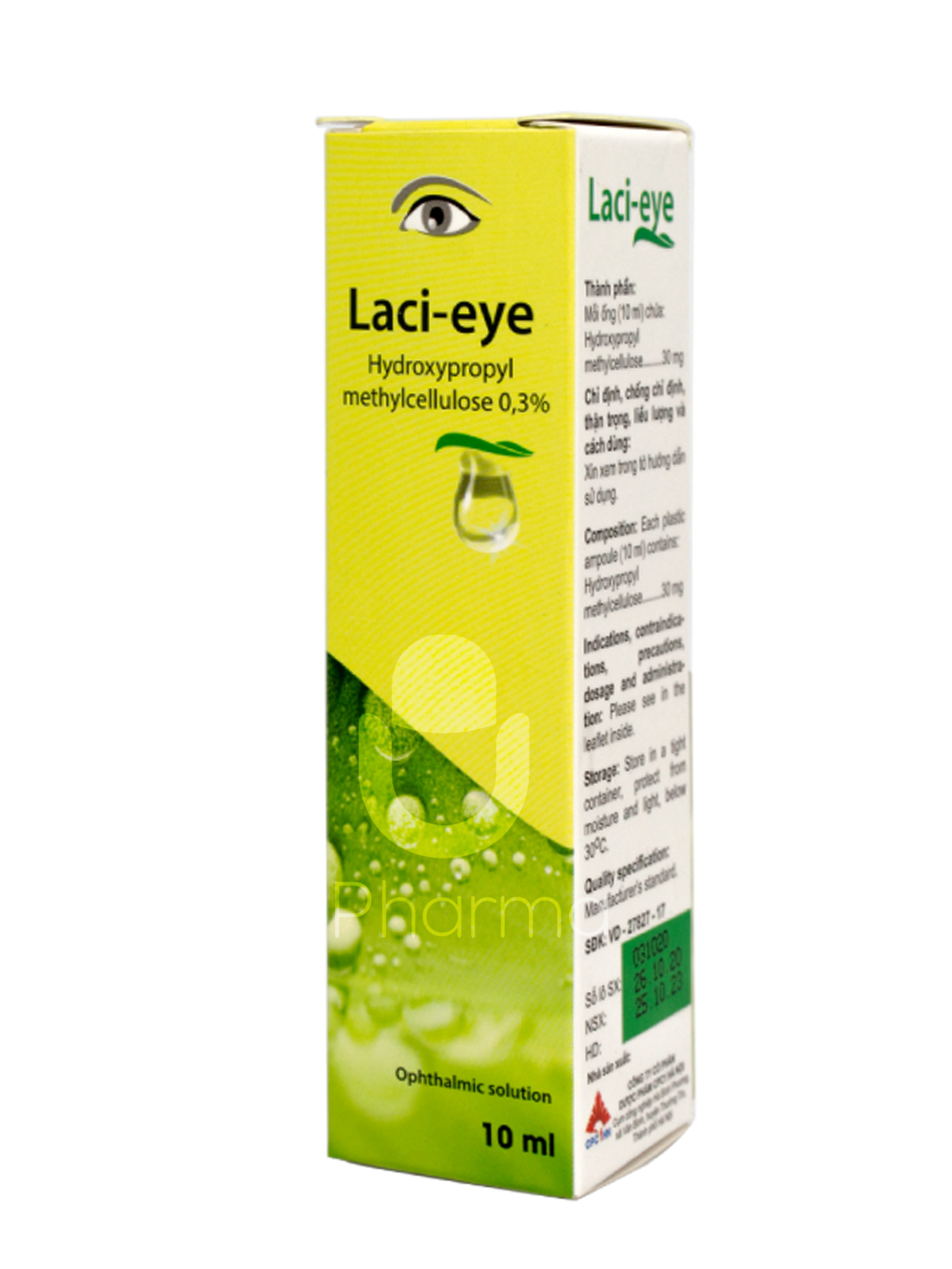 Thuốc nhỏ mắt Laci-eye 0.3% giúp làm dịu cảm giác khô mắt (lọ 10ml)
