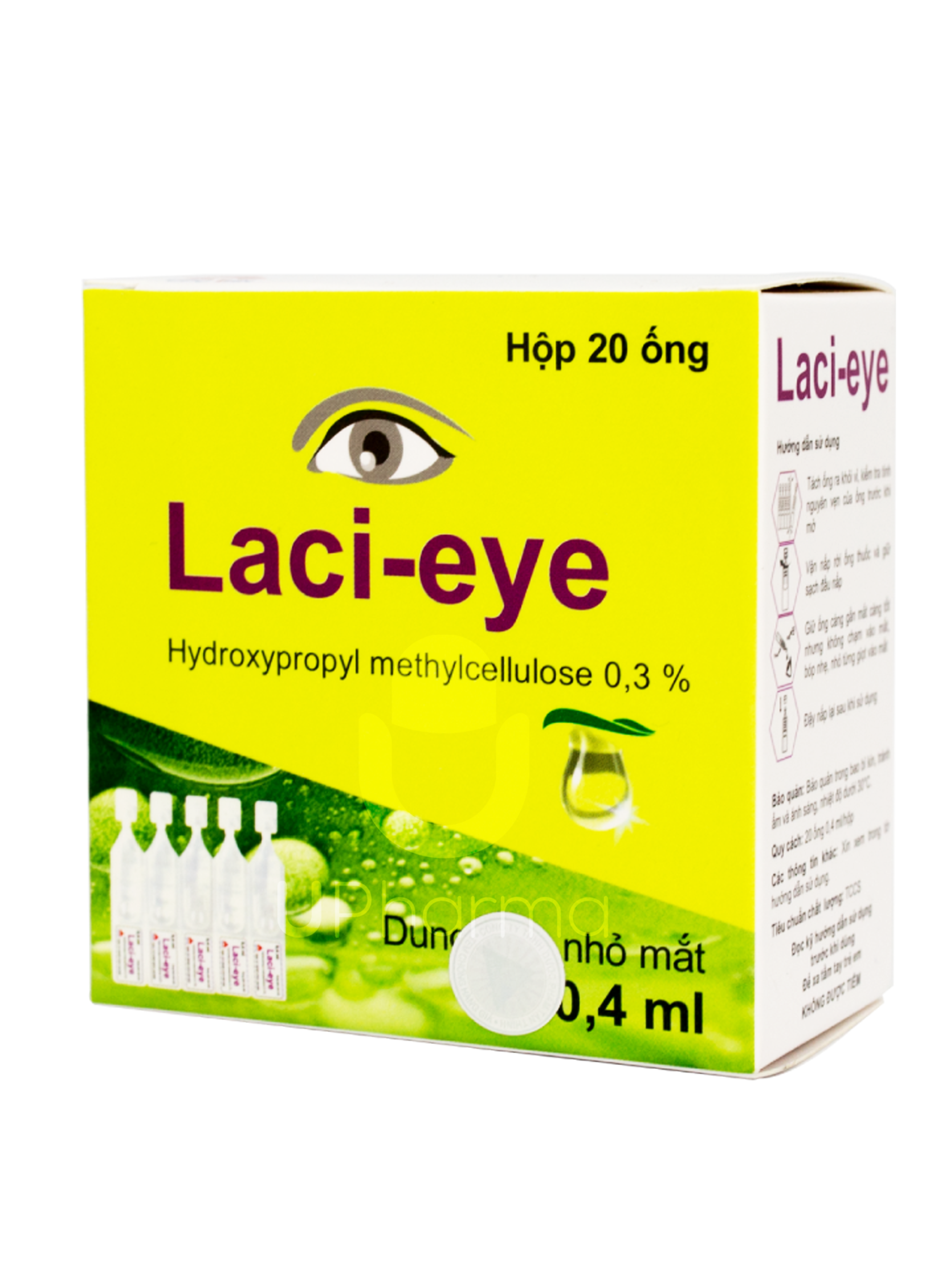 Thuốc nhỏ mắt Laci-eye Eye 0.3% 0.4ml giảm tình trạng nhức mắt, mỏi mắt, mờ mắt, ngứa mắt, viêm bờ mi mắt (Hộp 4 vỉ x 5 ống)