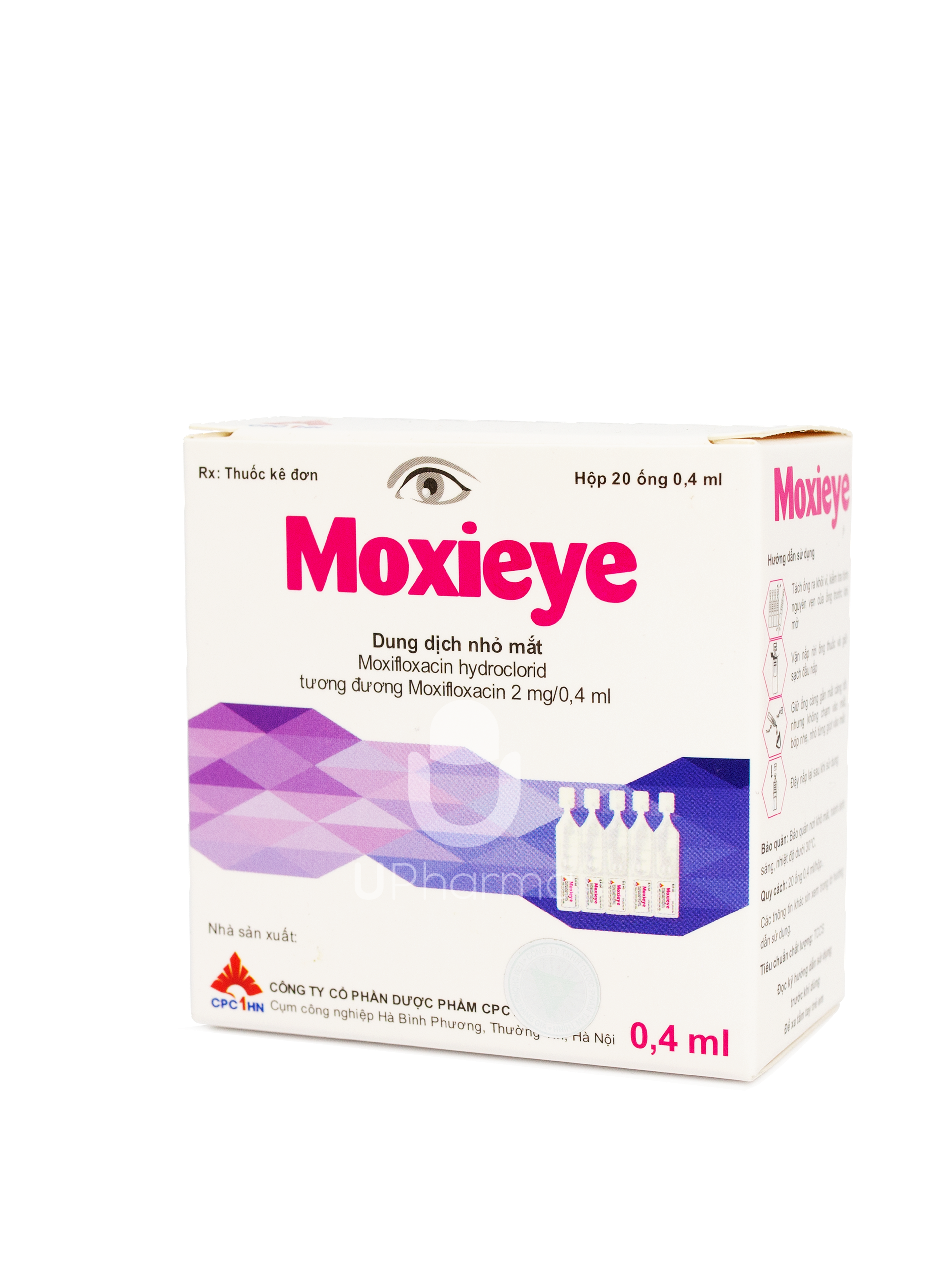 Thuốc nhỏ mắt Moxieye Eye 2mg/0.4ml điều trị nhiễm khuẩn mắt (Hộp 4 vỉ x 5 ống)