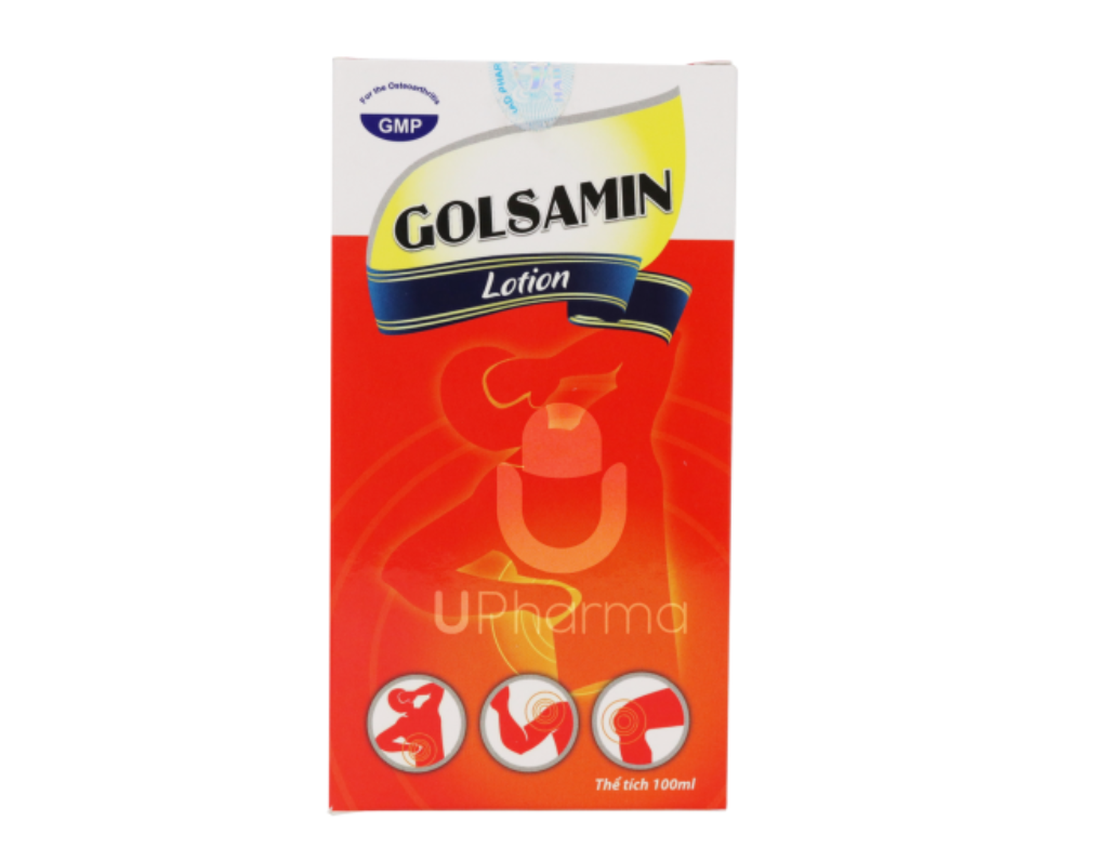 Thuốc bôi Golsamin Lotion Sol 100ml điều trị các bệnh thoái hoá xương khớp (Hộp 1 lọ 100ml)