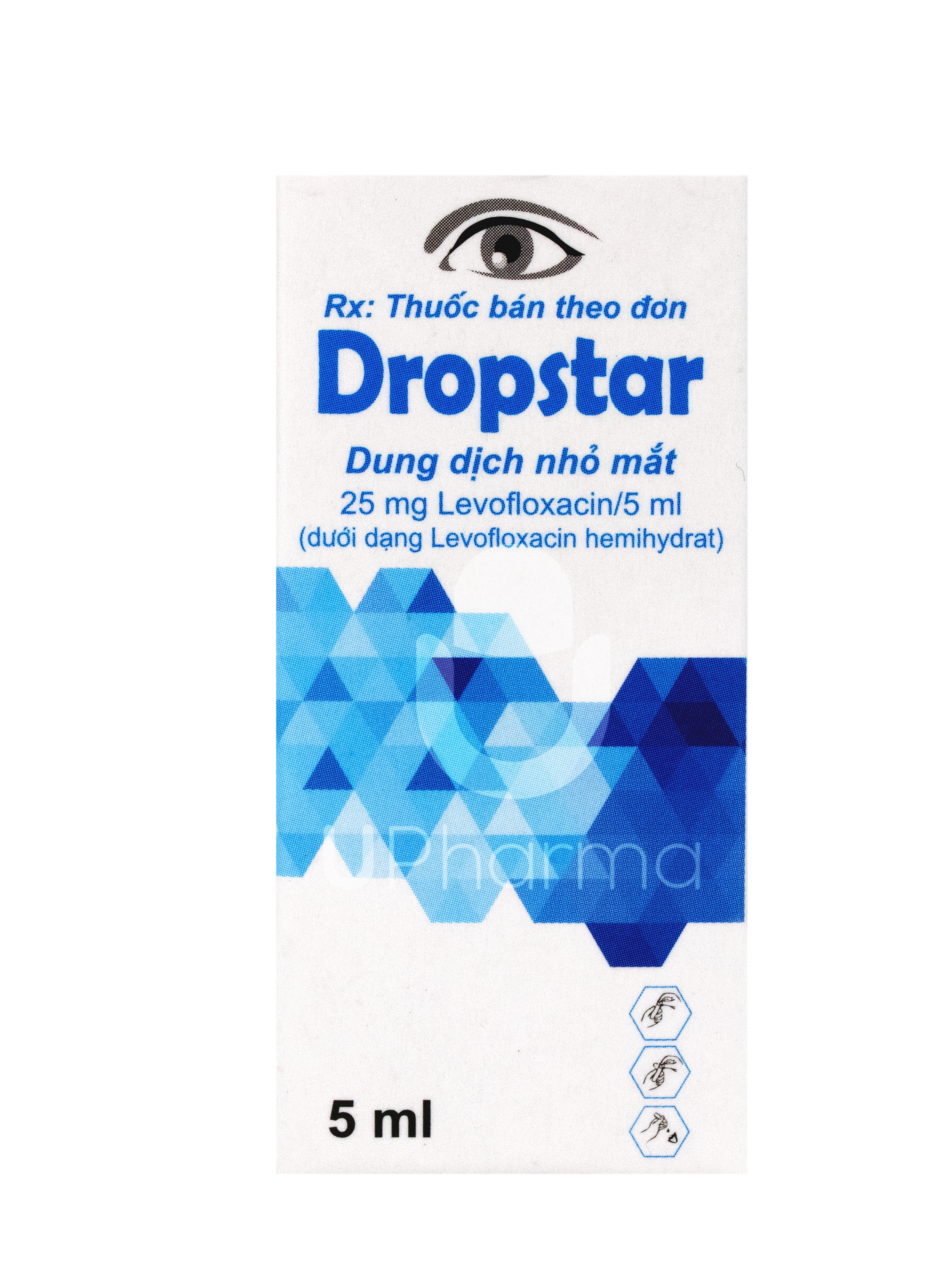 Thuốc nhỏ mắt Dropstar 25mg/ml điều trị nhiễm khuẩn mắt (ống 5ml)