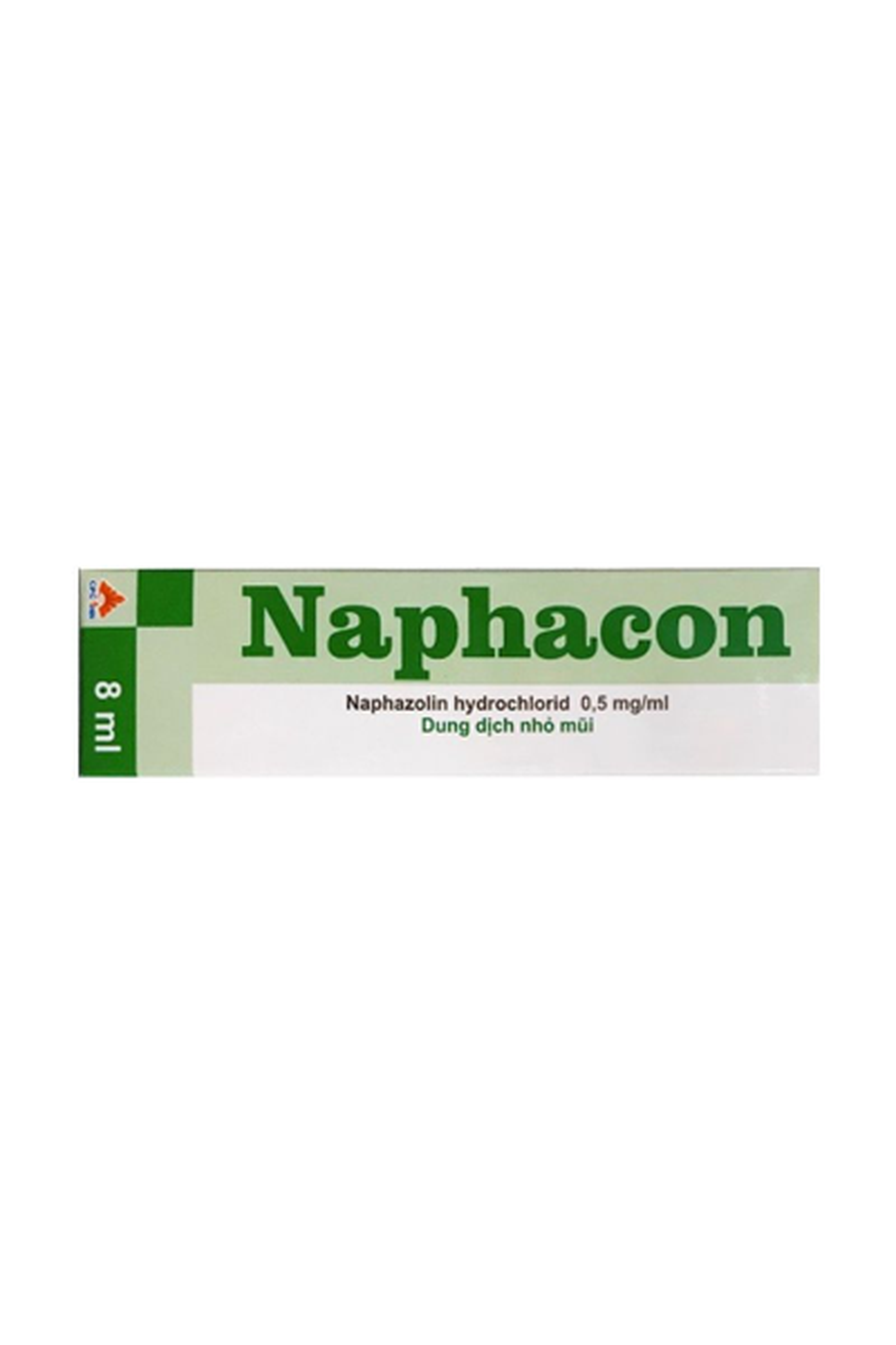 Thuốc nhỏ mũi Naphacon Nasal drops 0.5mg/ml làm giảm tạm thời triệu chứng xung huyết do viêm mũi cấp hoặc mạn tính (hộp 1 lọ x 8 ml)