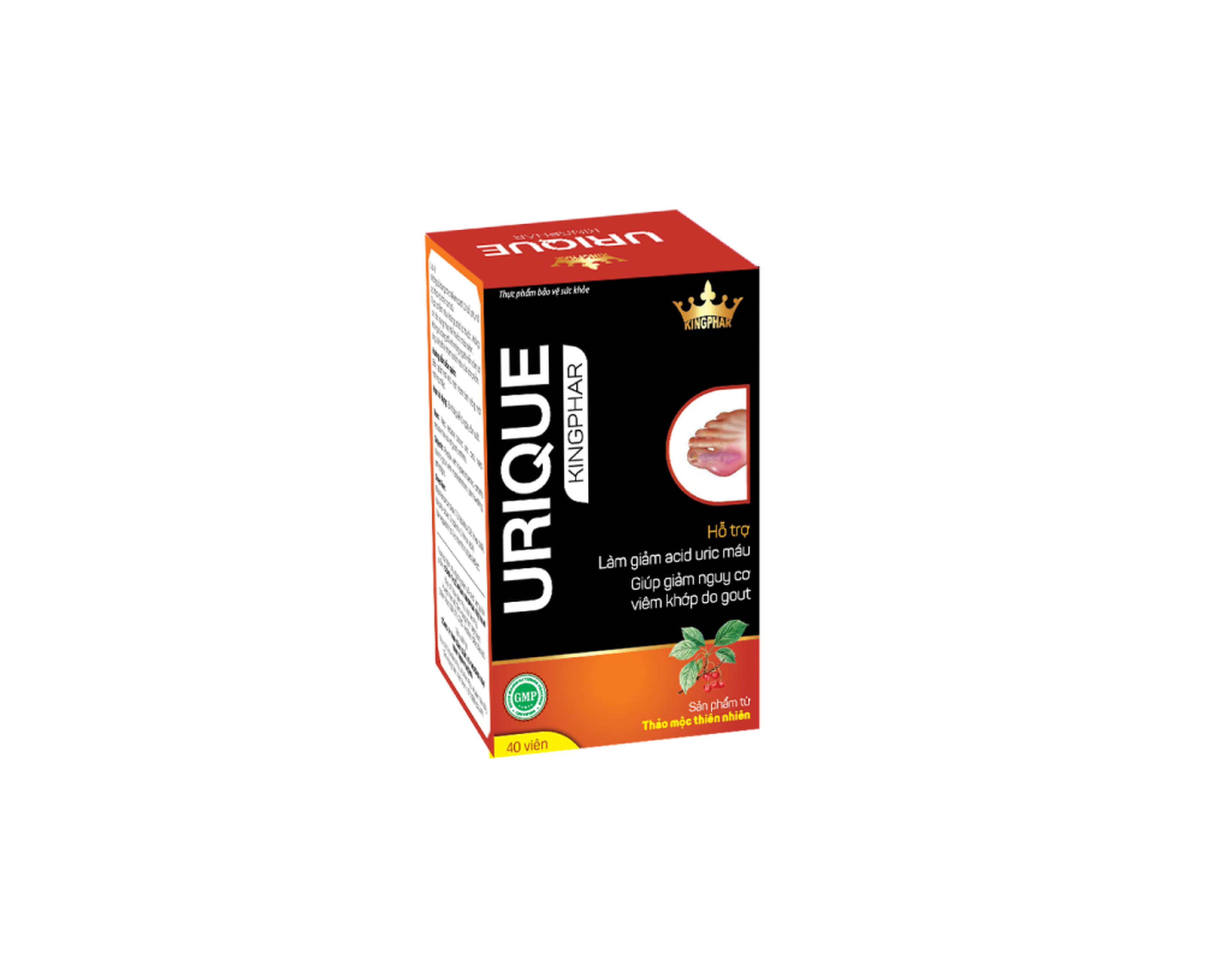 Urique Kingphar hỗ trợ giảm viêm khớp do Gout (Hộp 1 lọ 40 viên)