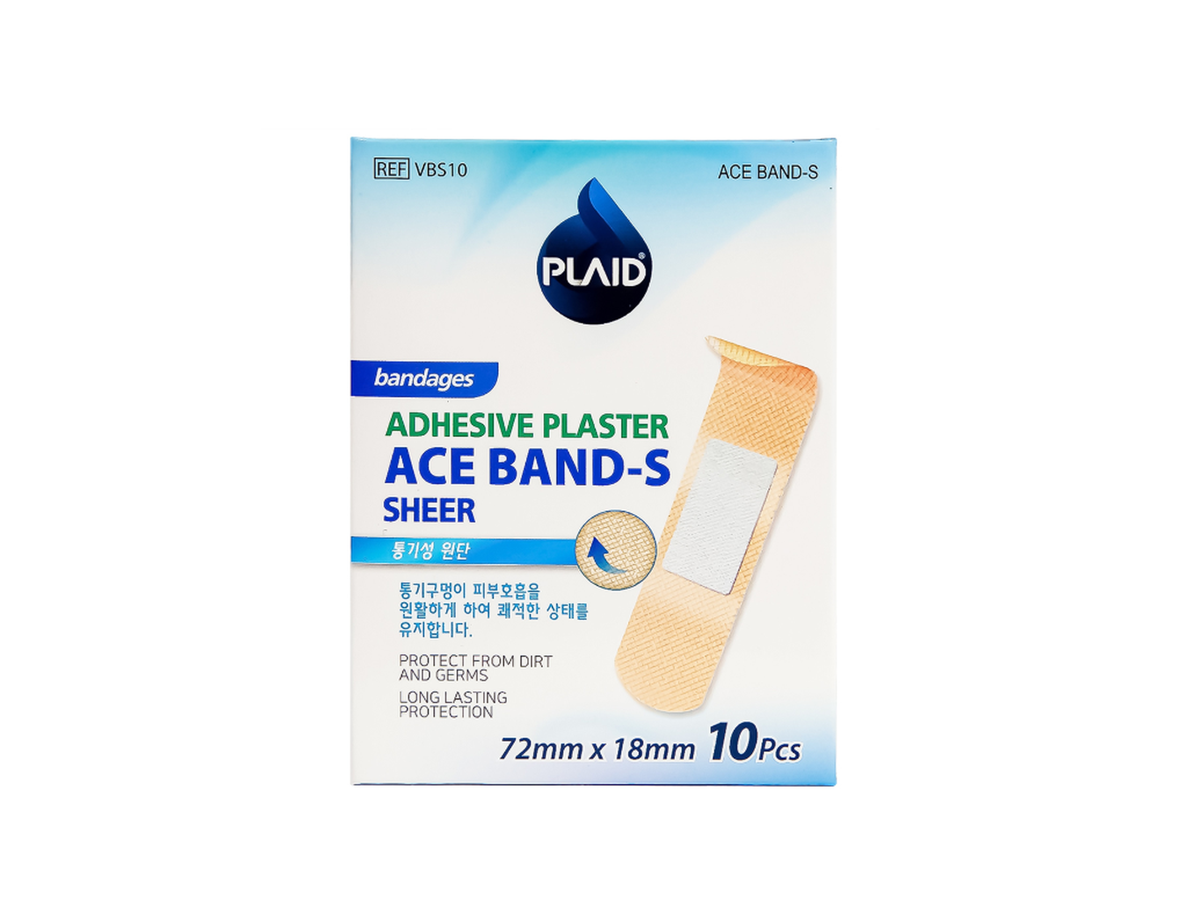 Băng keo cá nhân trong suốt ACE BAND-S dùng để băng vết thương vết xước nhỏ trên da (Hộp 100 miếng 72x18mm) 