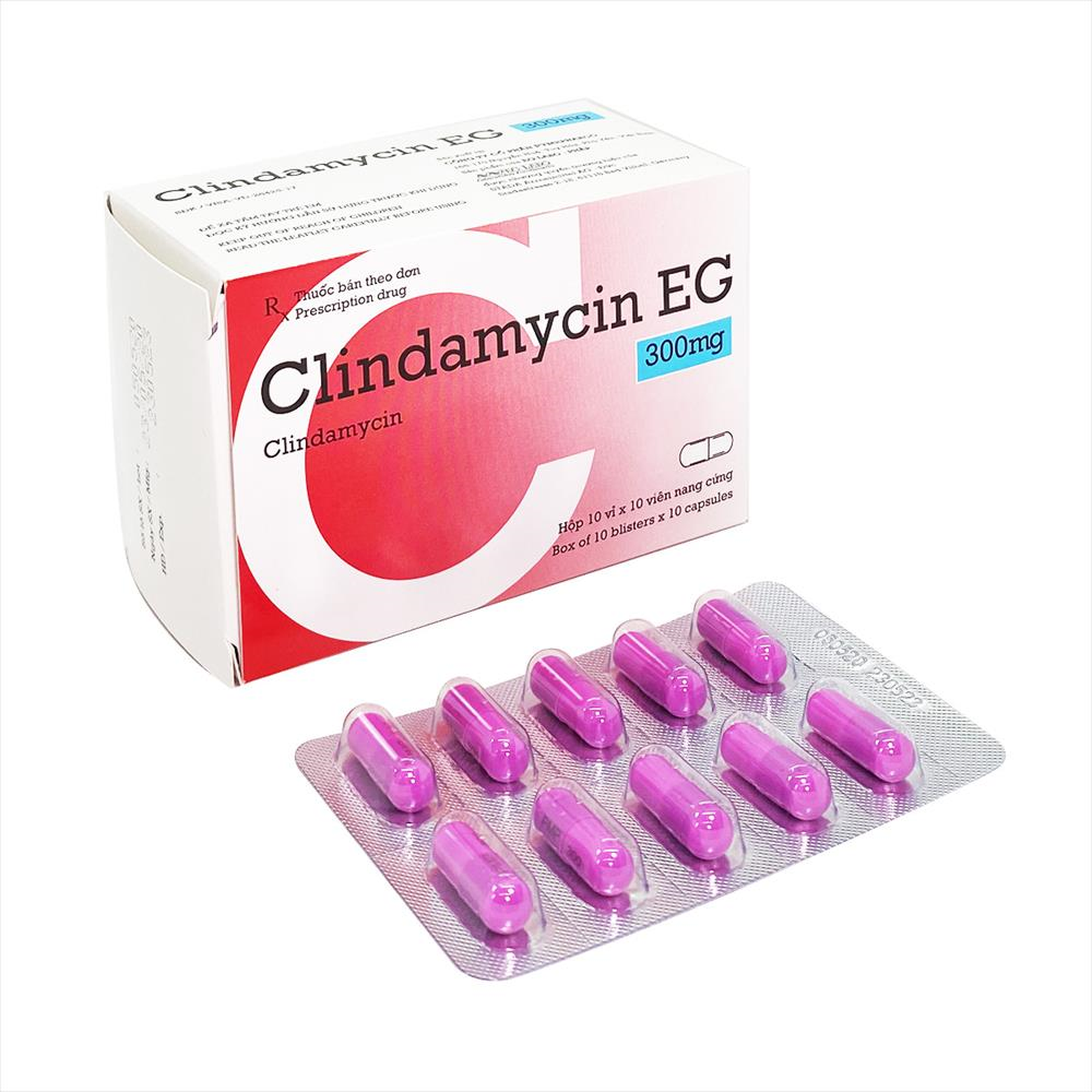 Thuốc Clindamycin EG 300mg điều trị nhiễm khuẩn nặng (Hộp 10 vỉ x 10 viên)