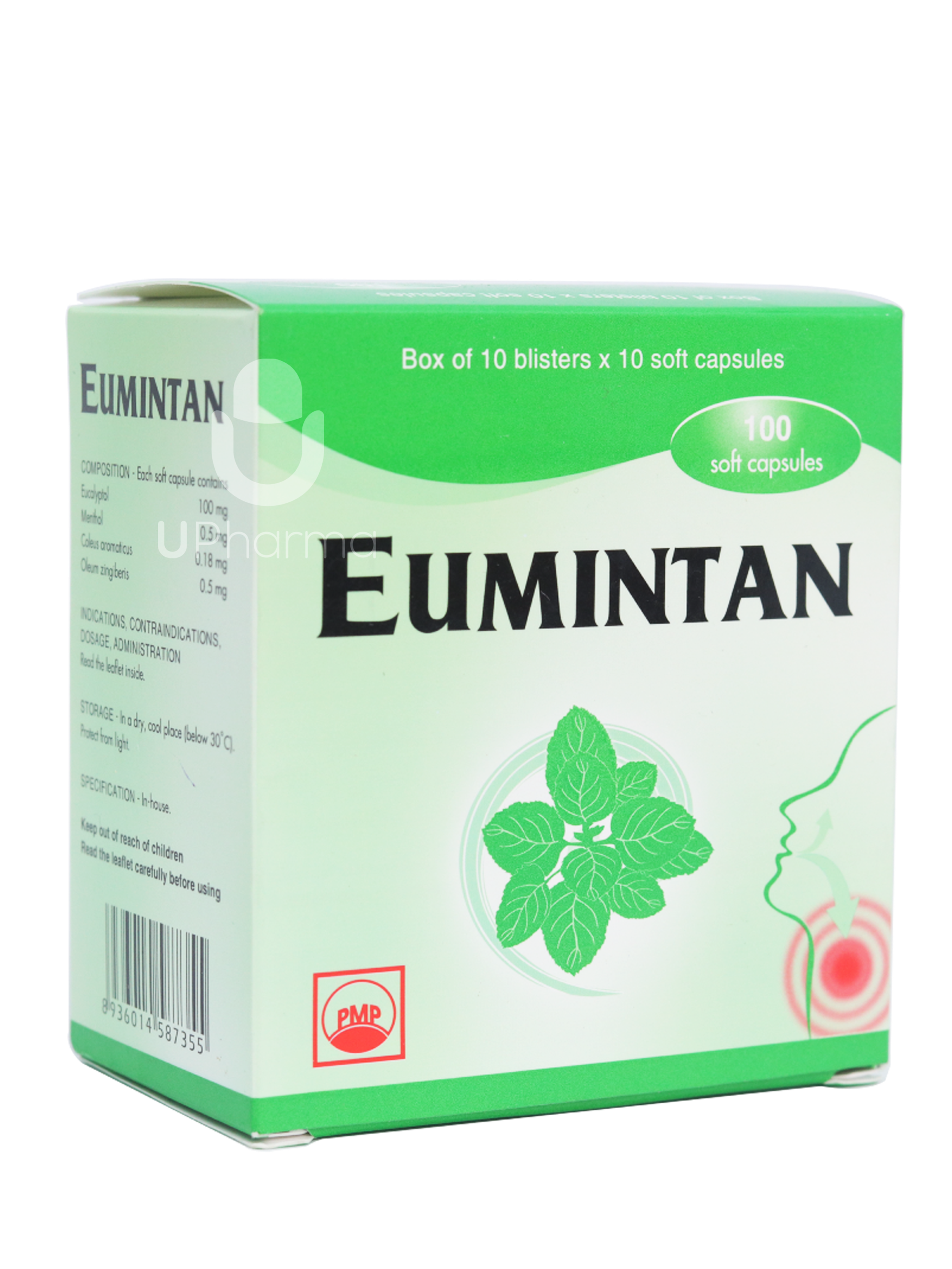 Thuốc Eumintan Cap trị các chứng ho, sổ mũi, cảm cúm (Hộp 10 vỉ x10 viên)