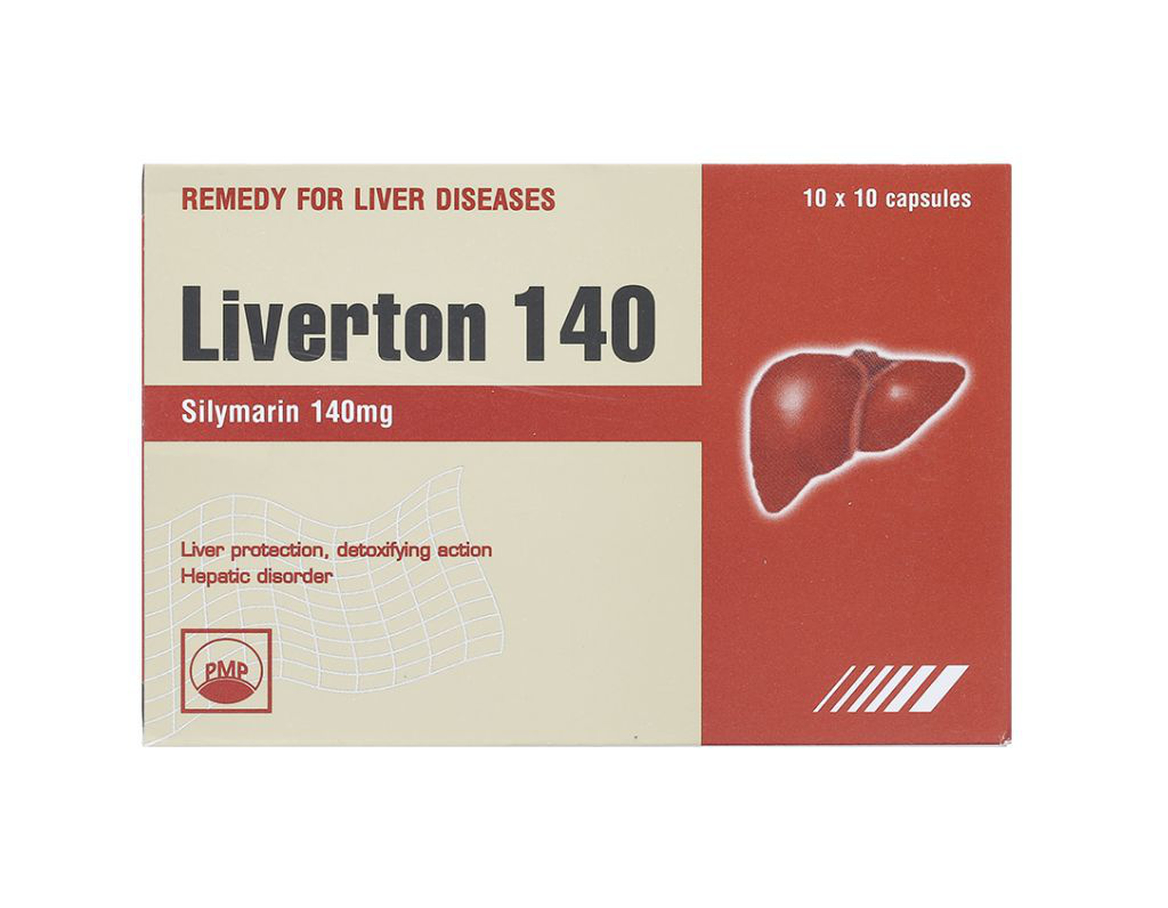 Thuốc Liverton 140mg bảo vệ và giải độc gan, hỗ trợ các rối loạn về gan (Hộp 10 vỉ x 10 viên)