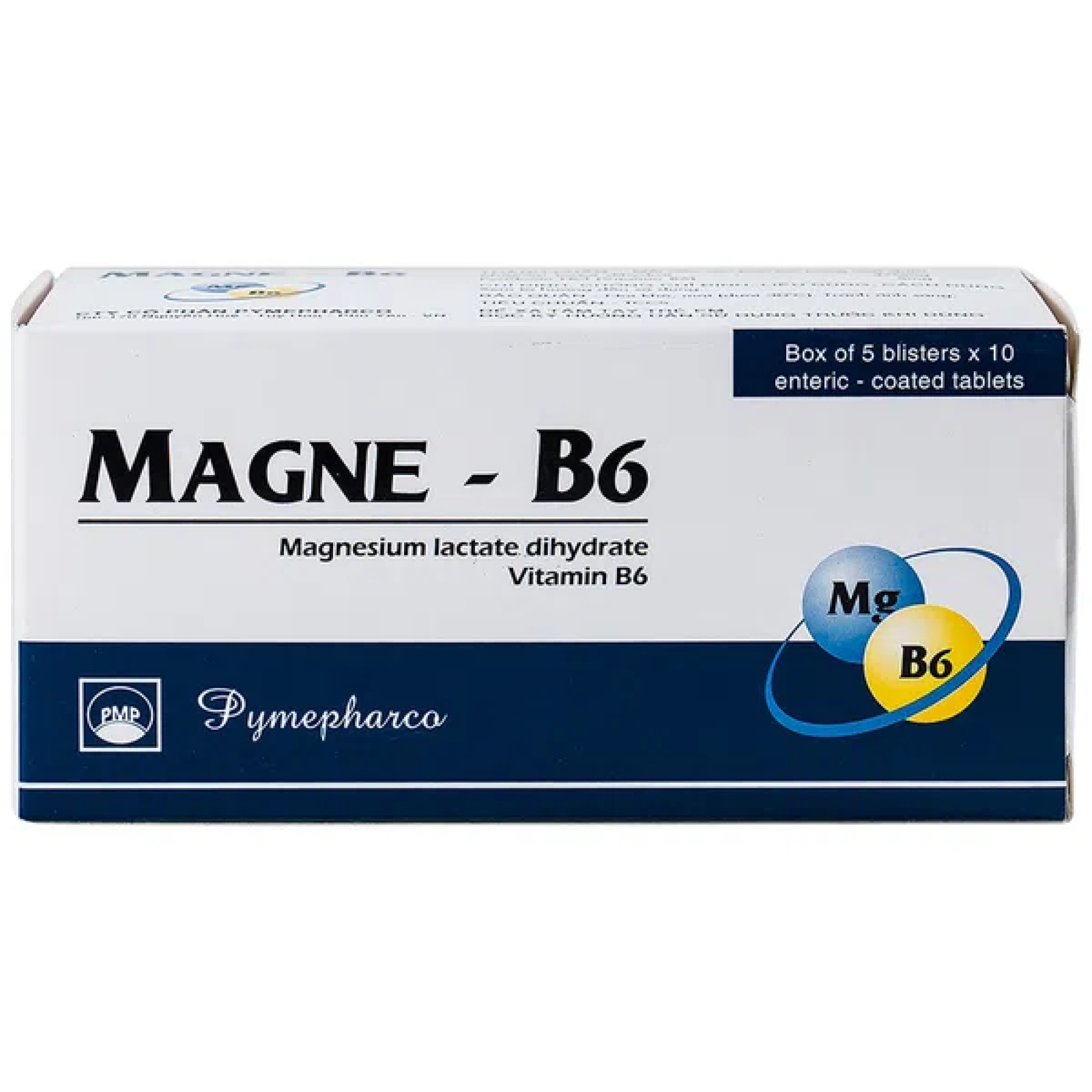 Thuốc Magne - B6 PMP phòng ngừa và điều trị triệu chứng thiếu magnesi (Hộp 5 vỉ x 10 viên)