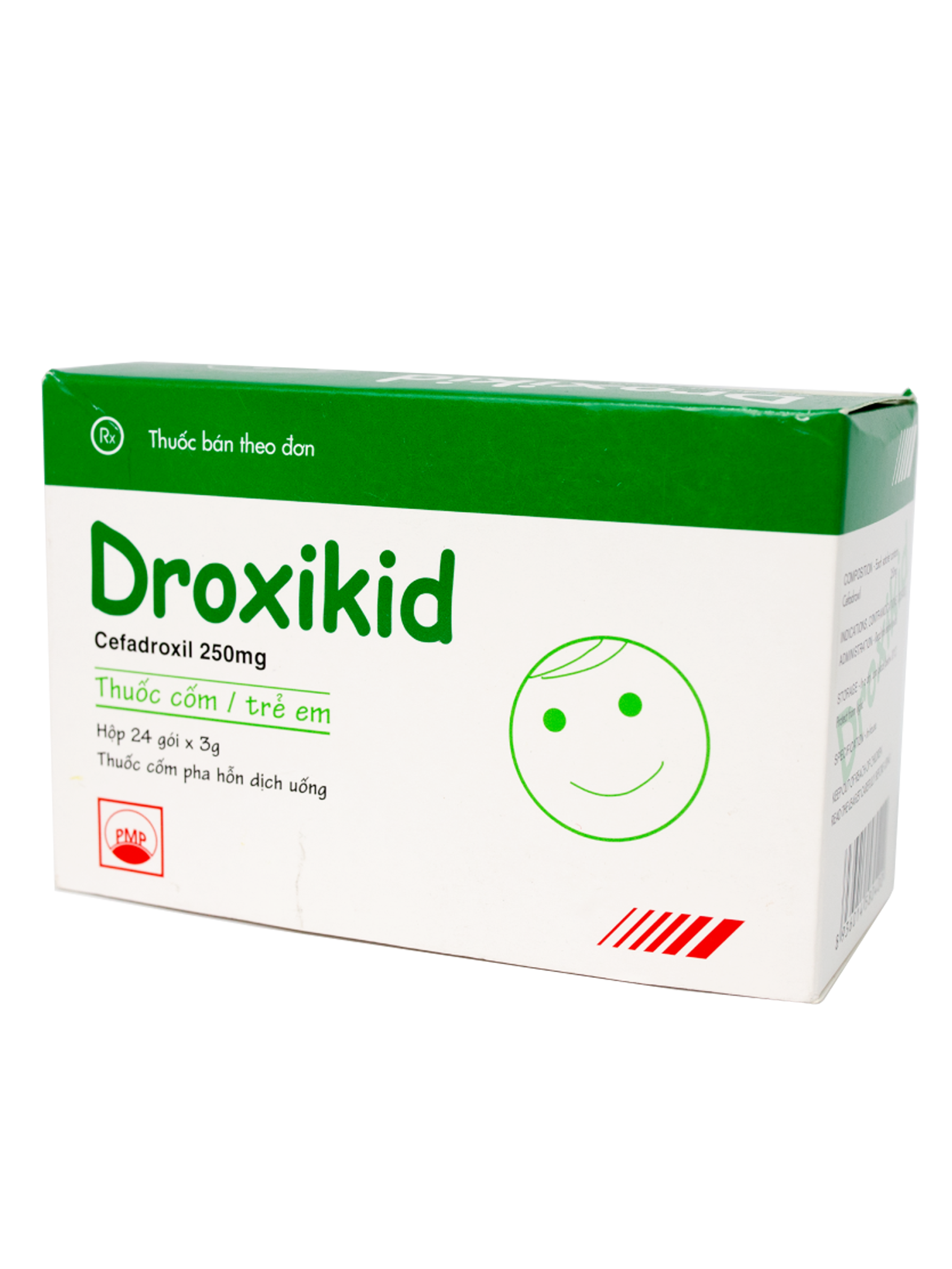 Thuốc Droxikid 250mg trị nhiễm khuẩn tiết niệu, nhiễm khuẩn hô hấp, nhiễm khuẩn xương khớp, nhiễm khuẩn da và mô mềm (Hộp 24 gói)