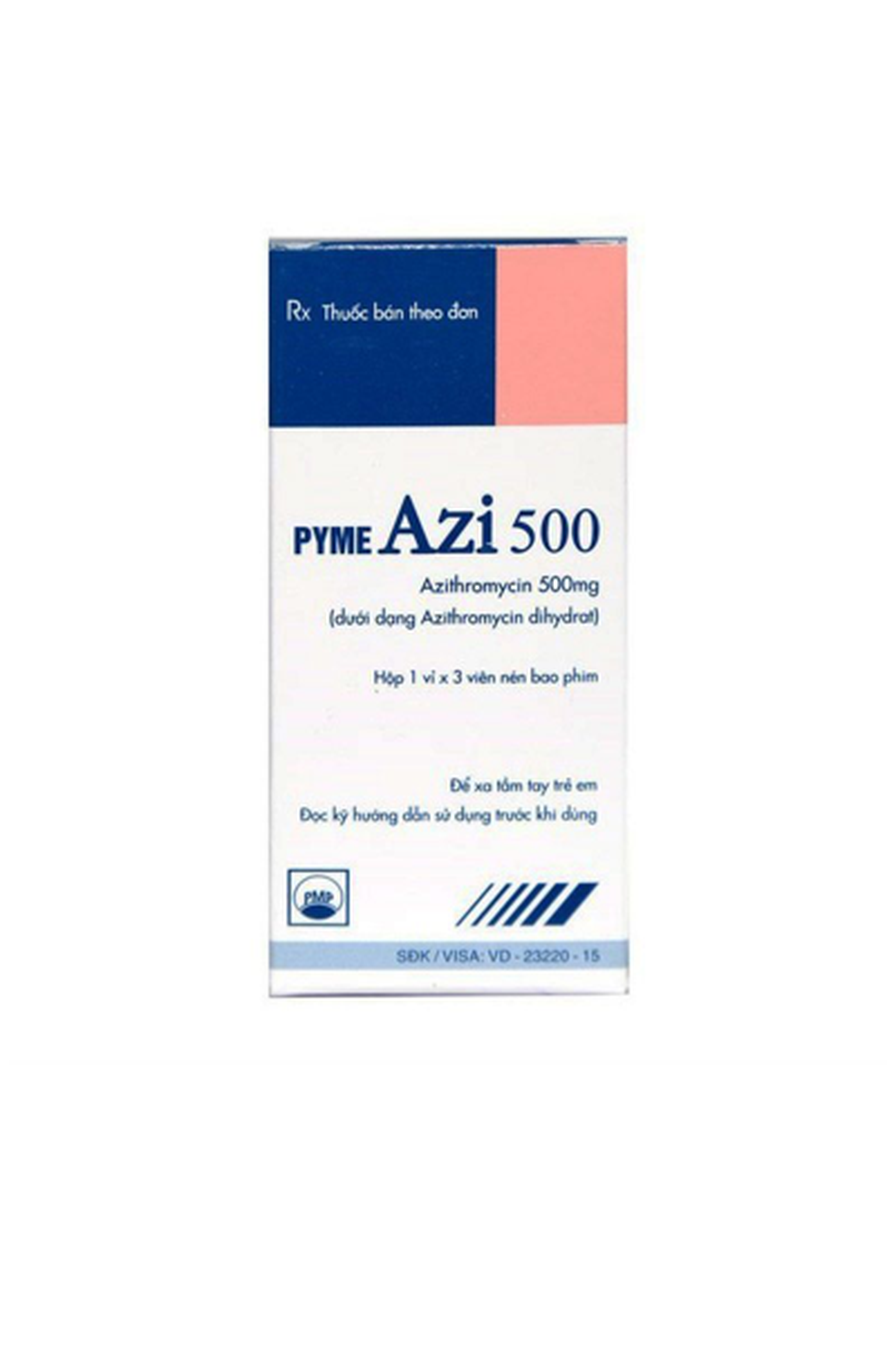 Thuốc Pyme Azi 500mg điều trị các bệnh nhiễm trùng mức độ nhẹ đến trung bình do các vi khuẩn nhạy cảm (Hộp 1 vỉ x 6 viên)