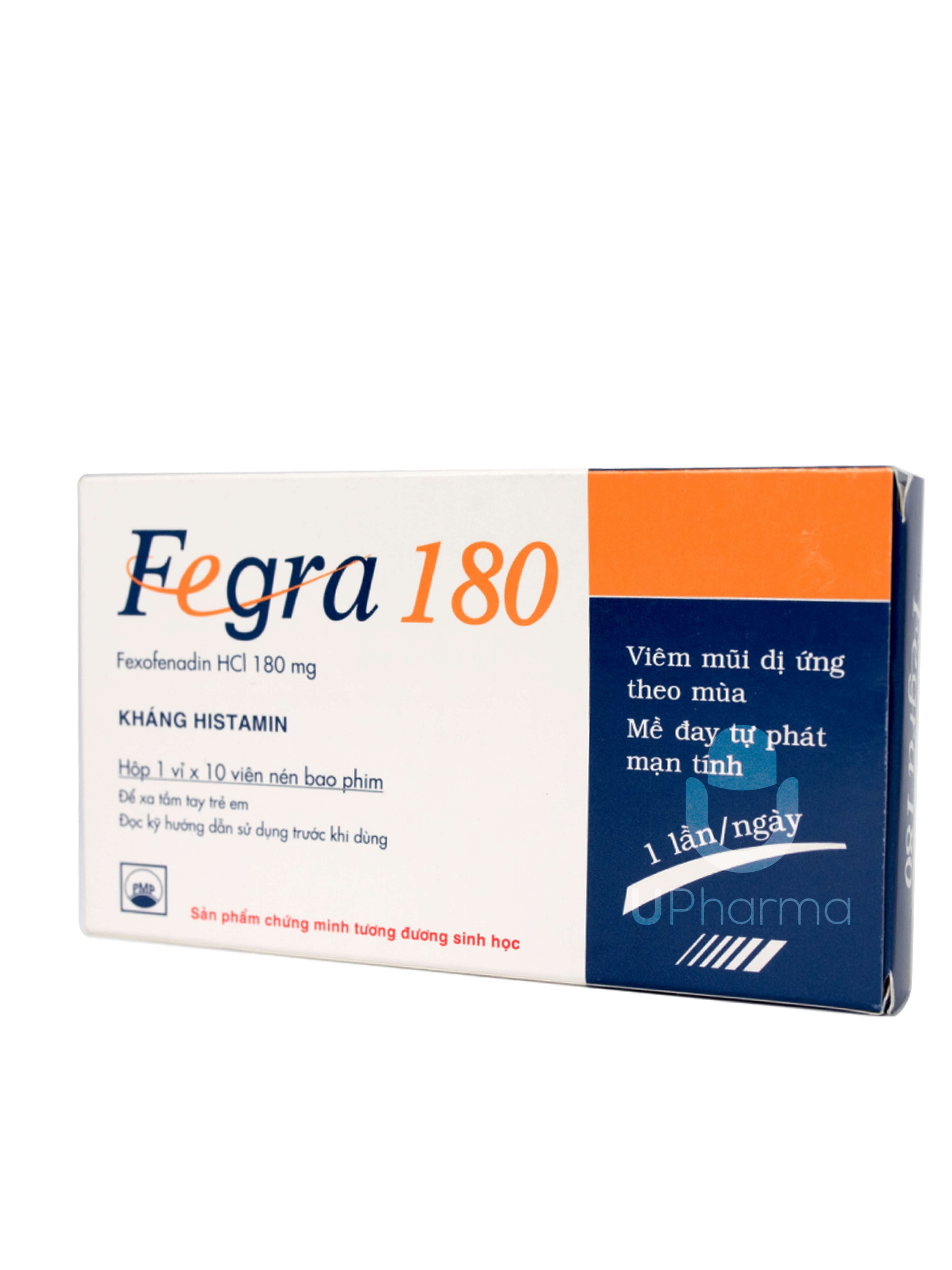 Thuốc Fegra 180 trị viêm mũi dị ứng, mày đay (Hộp 1 vỉ x 10 viên)