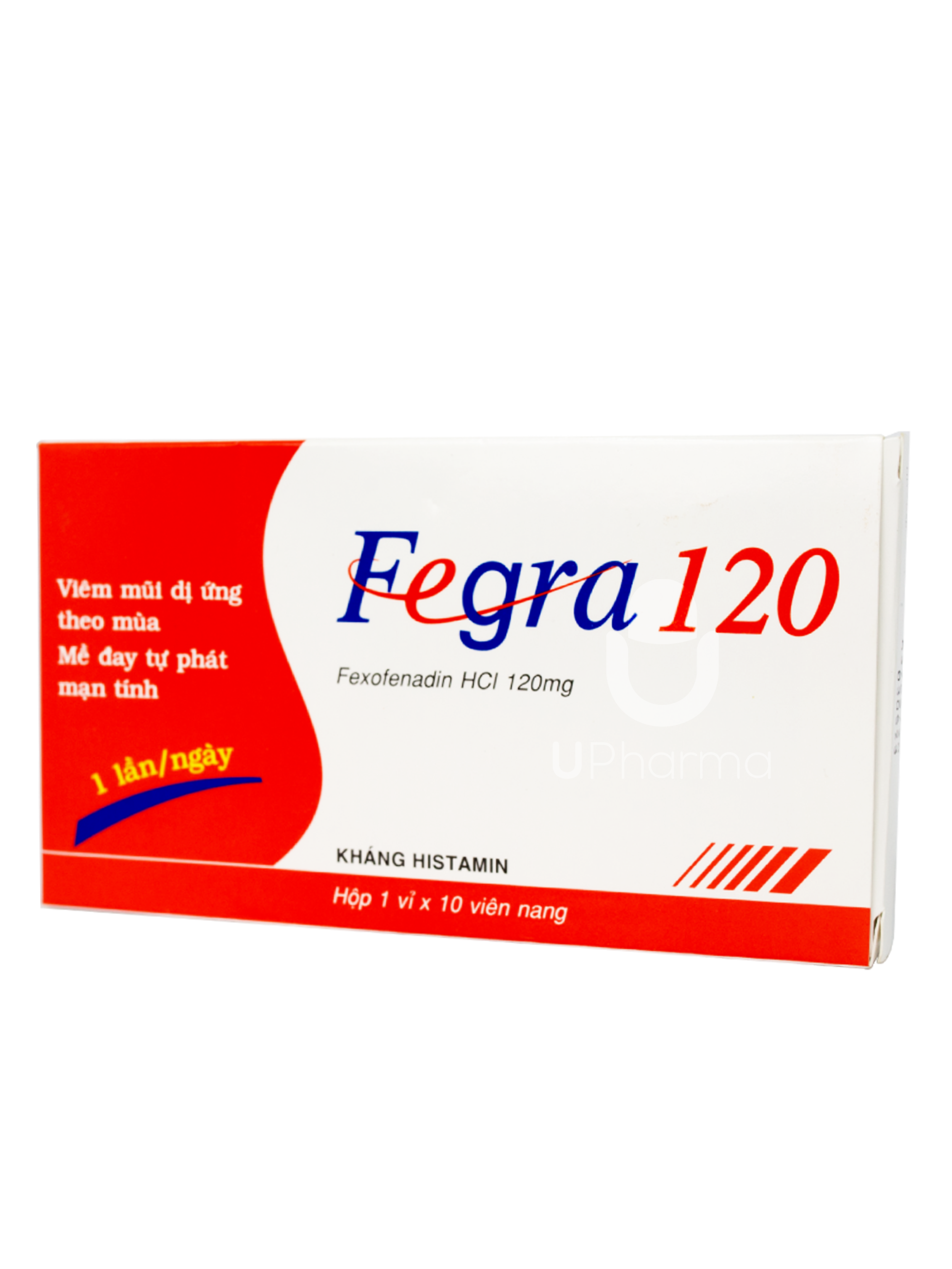 Thuốc Fegra 120 trị viêm mũi dị ứng, mày đay (Hộp 1 vỉ x 10 viên)