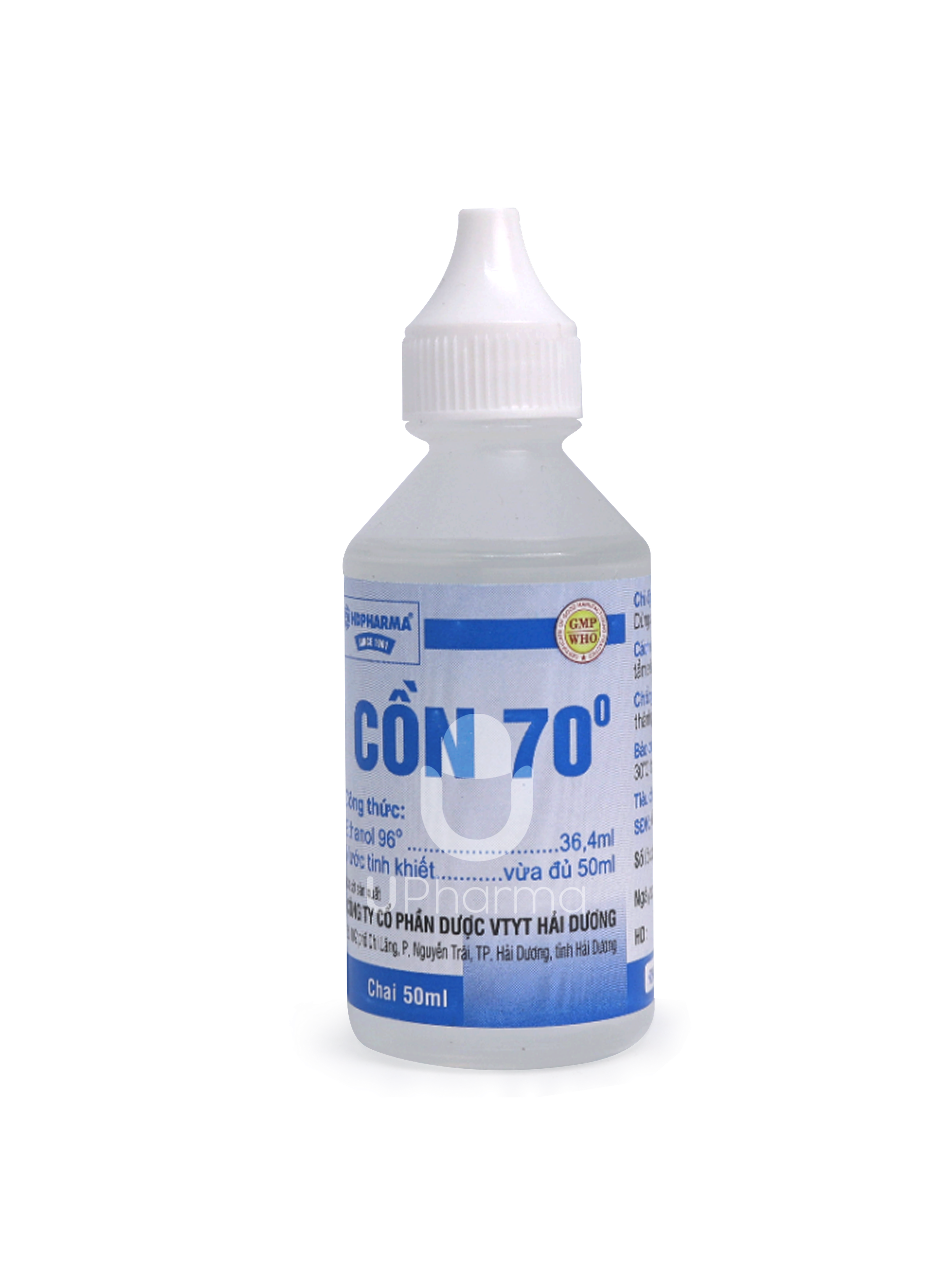 Cồn 70 độ HD sát trùng dụng cụ y tế, vết thương (chai 50ml)