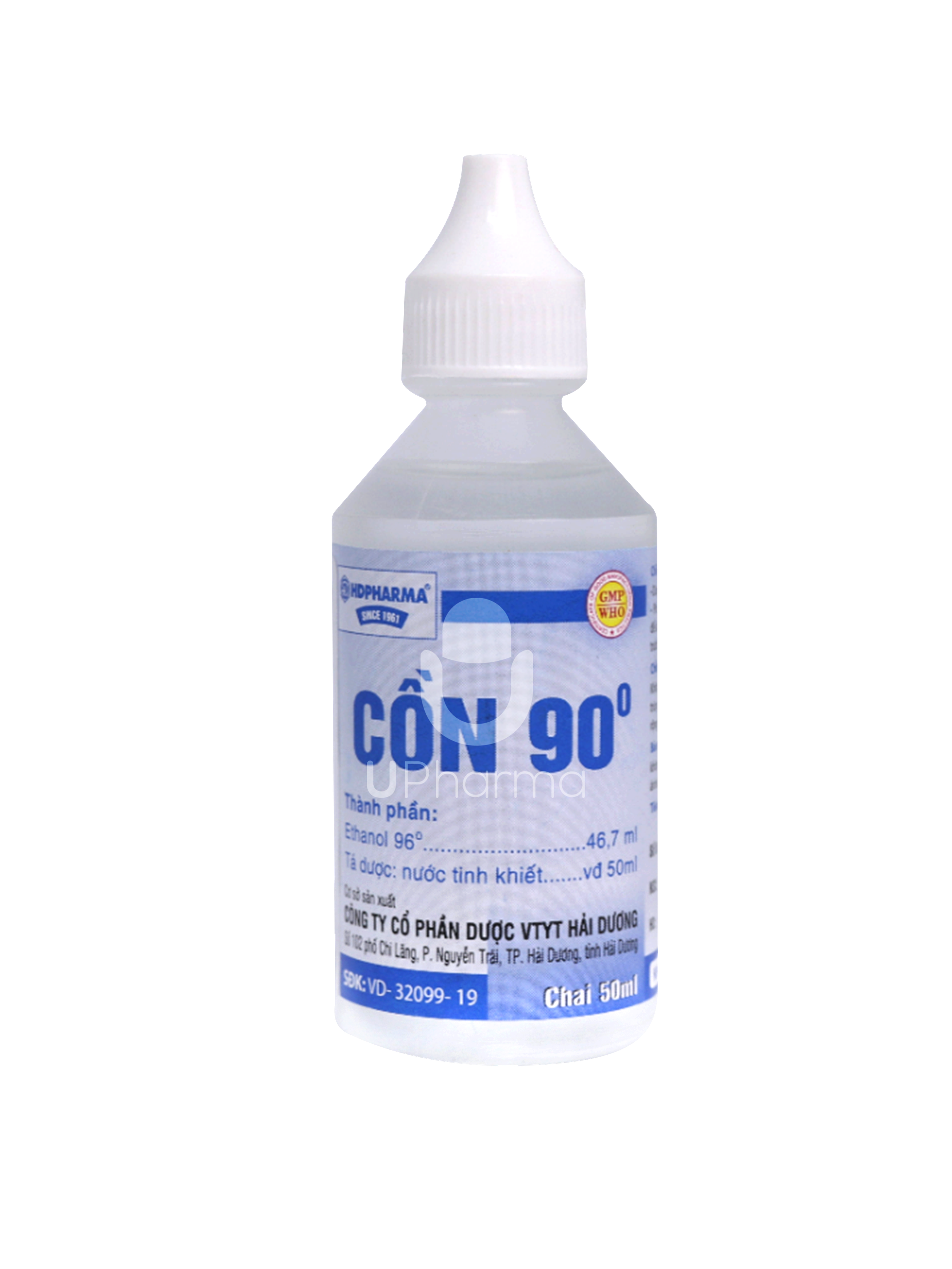Cồn 90 độ HD sát trùng dụng cụ y tế, vết thương (chai 50ml)