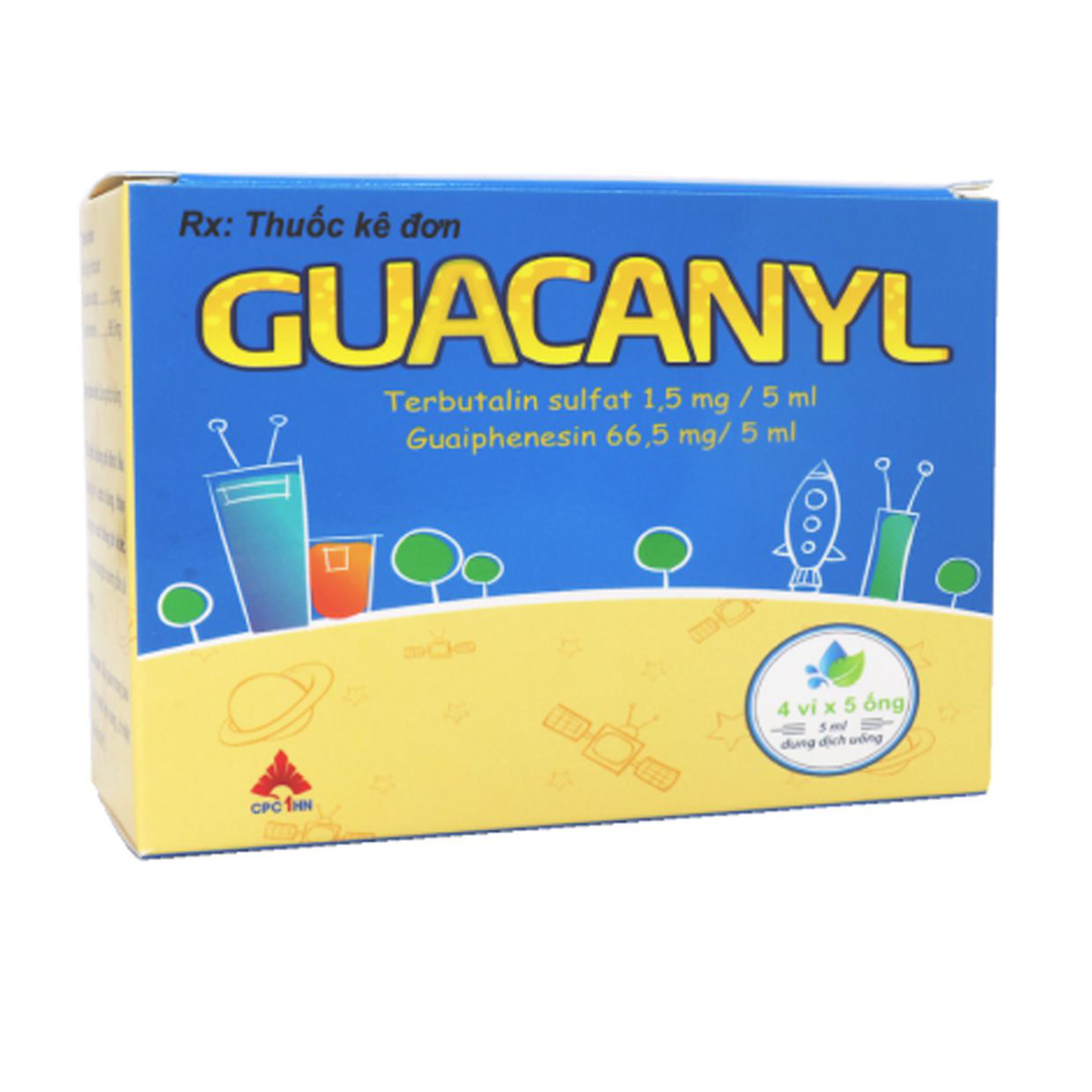 Thuốc Guacanyl giúp giảm ho, long đờm (hộp 4 vỉ x 5 ống x 5ml)