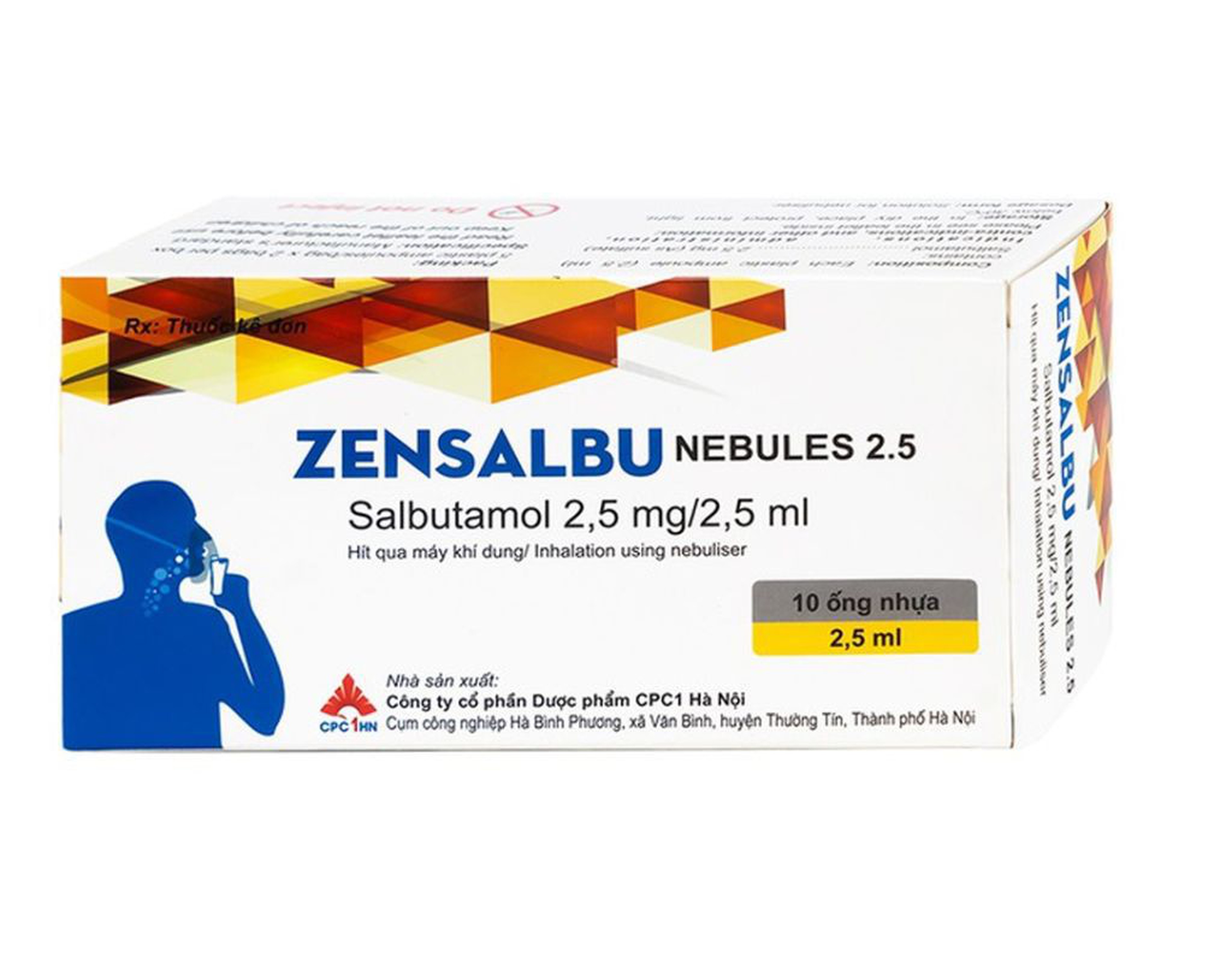 Dung dịch khí dung Zensalbu 2.5mg điều trị và phòng ngừa cơn hen nặng cấp tính (Hộp 2 vỉ x 5 ống)
