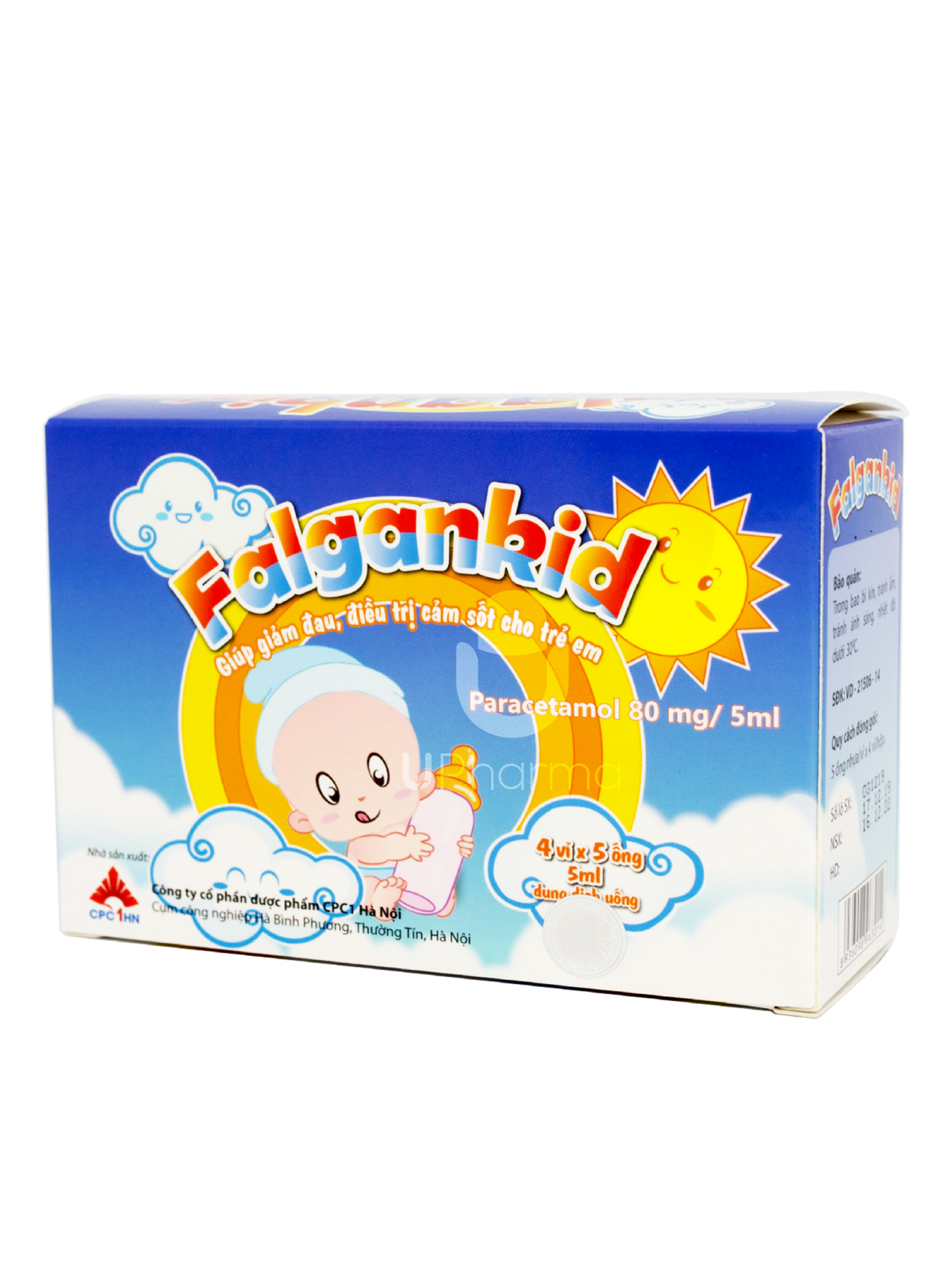 Thuốc Falgankid 80mg/5ml giảm đau, hạ sốt (Hộp 20 ống x 10ml)