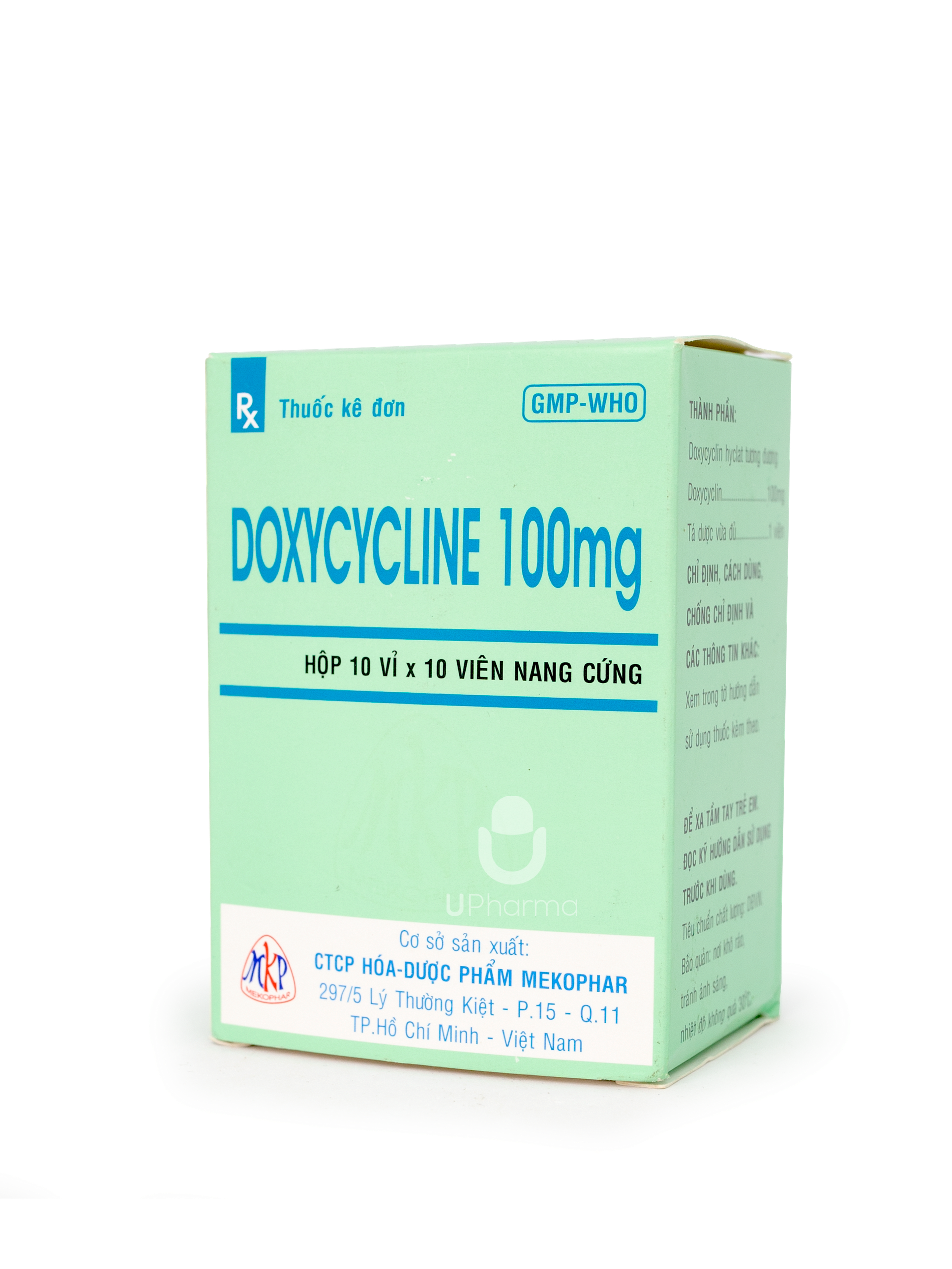 Thuốc Doxycycline 100mg điều trị nhiễm khuẩn ở những chủng vi khuẩn đặc hiệu (Hộp 10 vỉ x 10 viên)