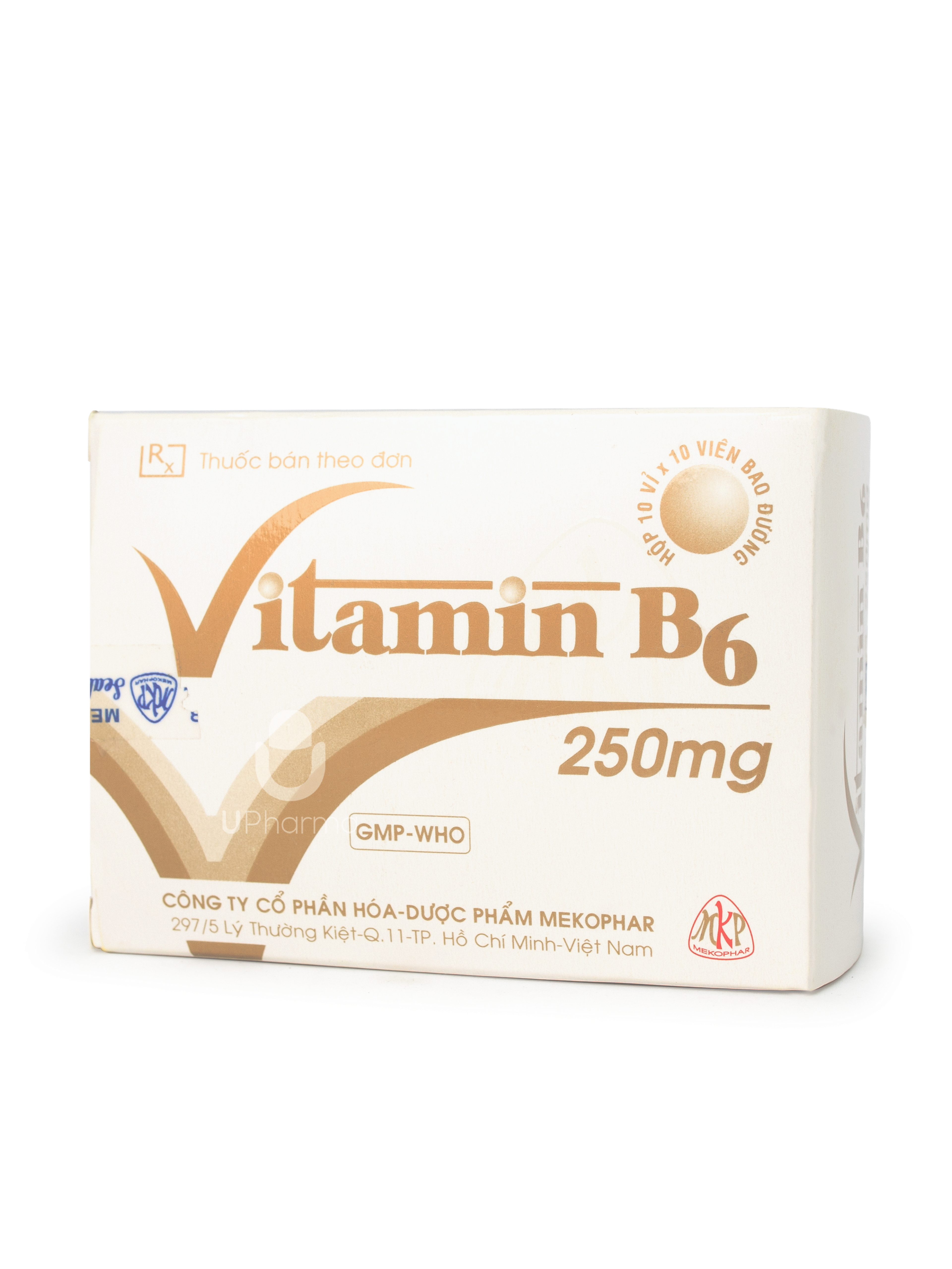 Vitamin B6 250mg điều trị thiếu vitamin B6, rối loạn chuyển hóa, thiếu máu di truyền (Hộp 10 vỉ x 10 viên)