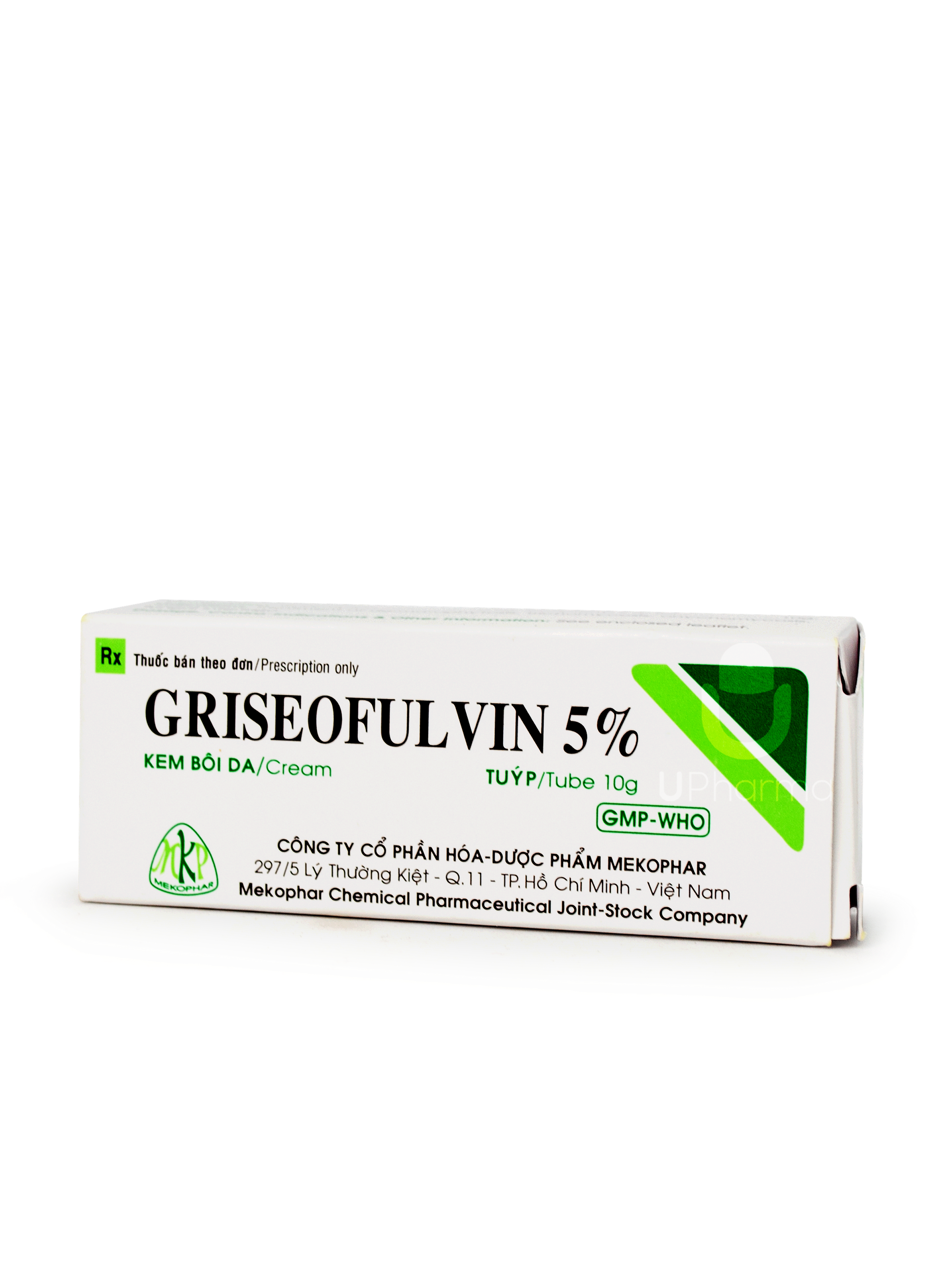 Kem bôi da Griseofulvin Cream 5% Mekophar điều trị các bệnh nấm ngoài da, tóc móng (Tuýp 10g)