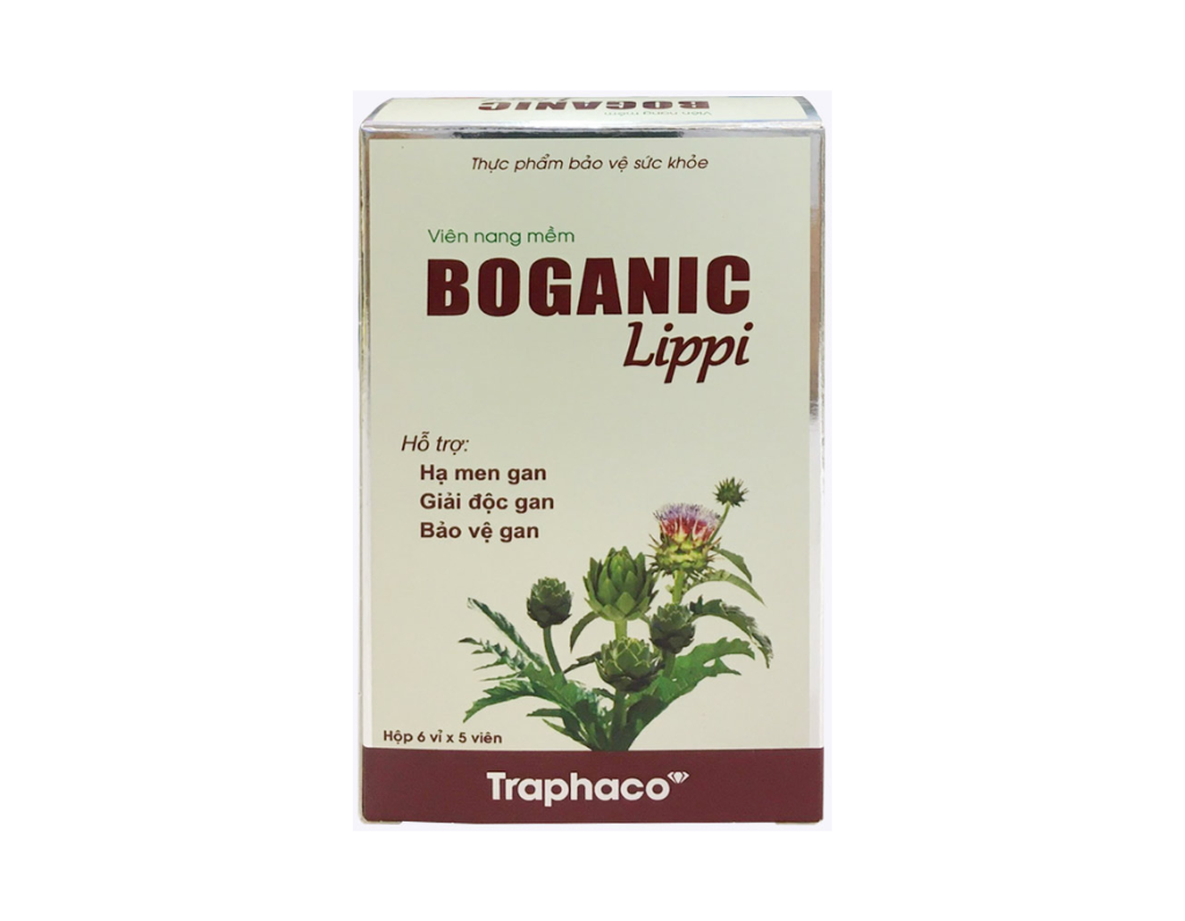 Viên uống Boganic Lippi giải độc, tăng cường chức năng gan (Hộp 6 vỉ x 5 viên)