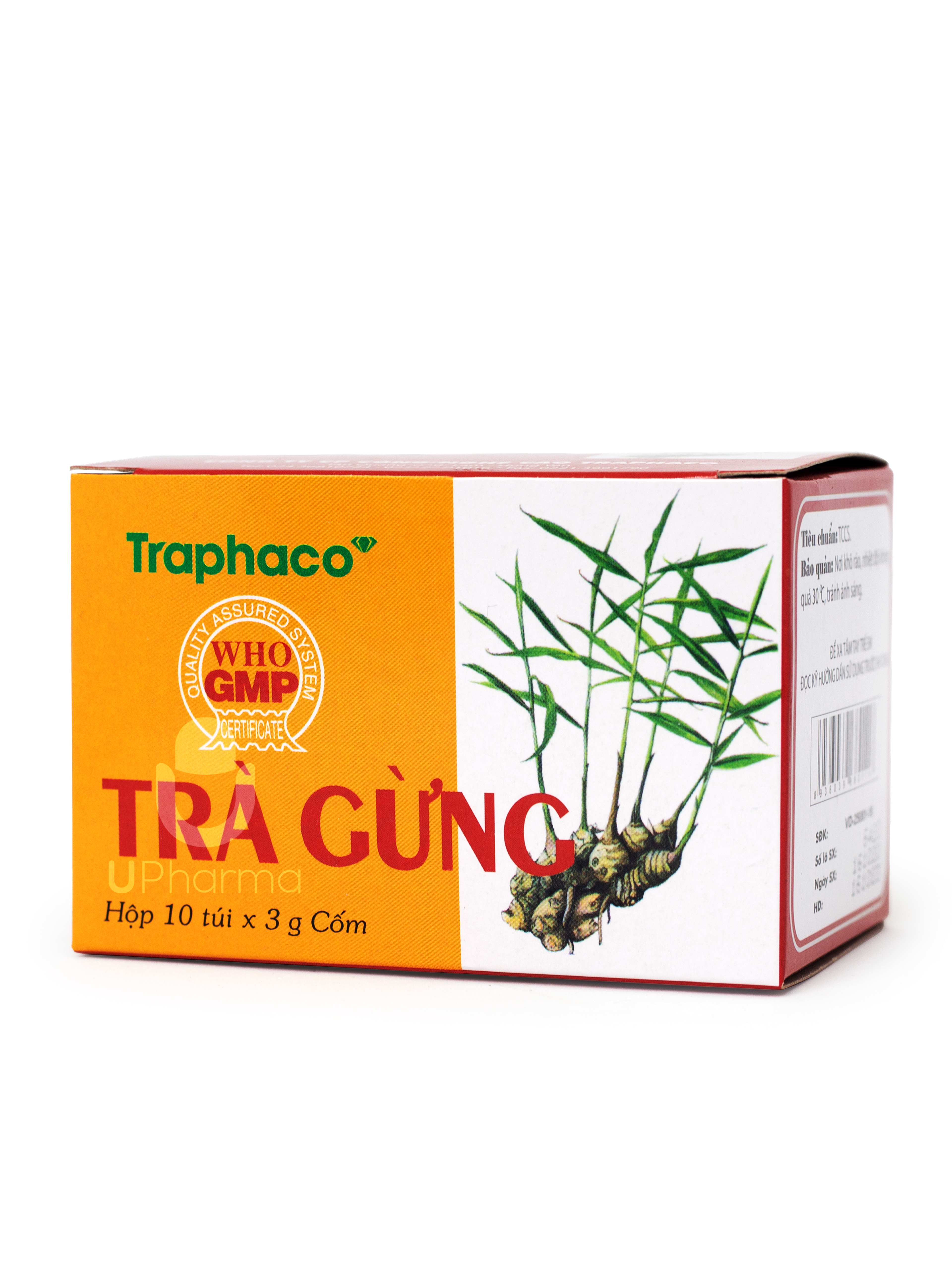 Trà gừng Traphaco hỗ trợ điều trị đau bụng do lạnh, đầy chướng không tiêu (Hộp 10 gói)