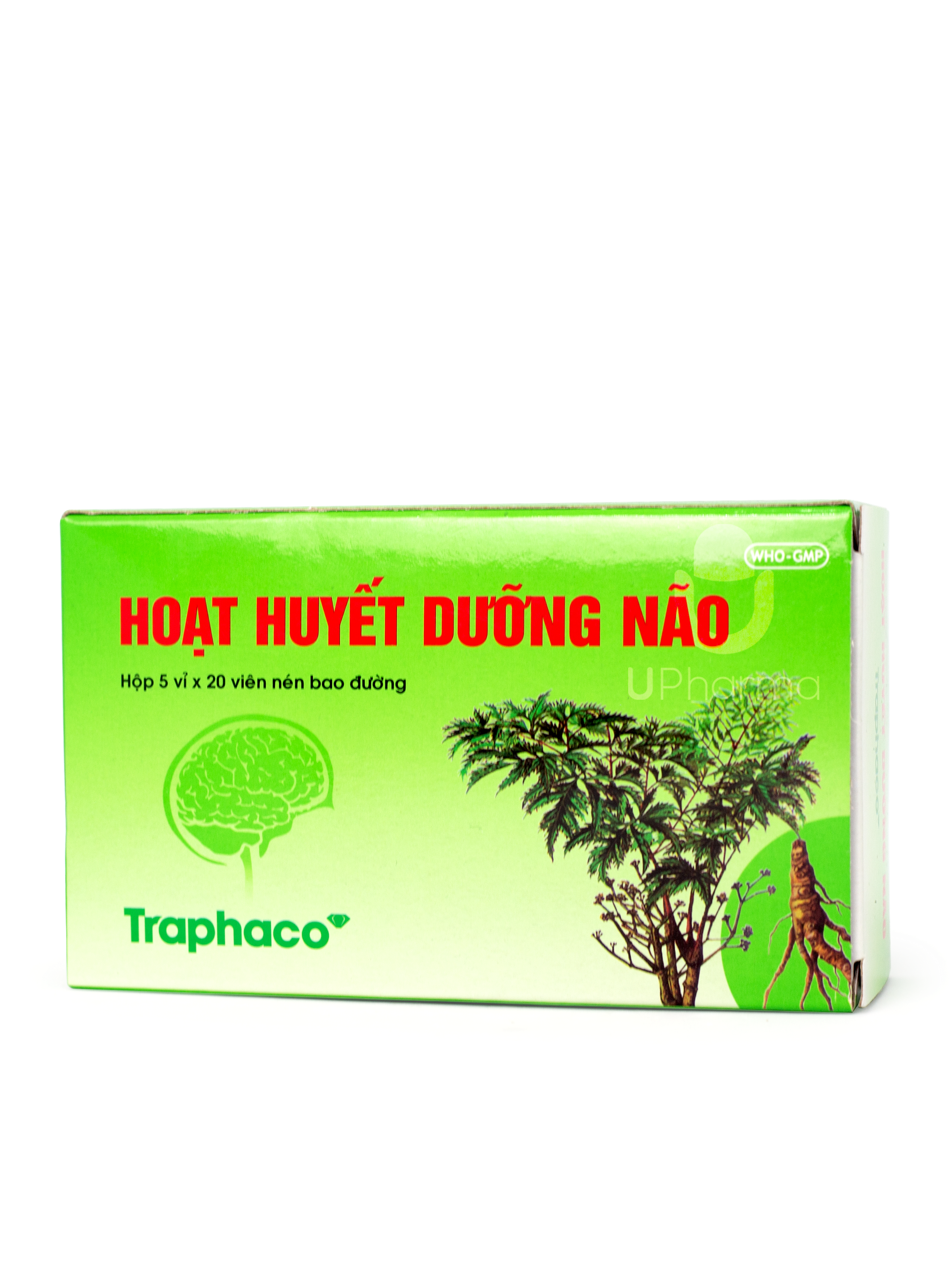 Viên uống Hoạt huyết dưỡng não Traphaco giúp phòng và điều trị các bệnh liên quan đến tiền đình, suy giả (Hộp 5 vỉ x 20 viên)m trí nhớ