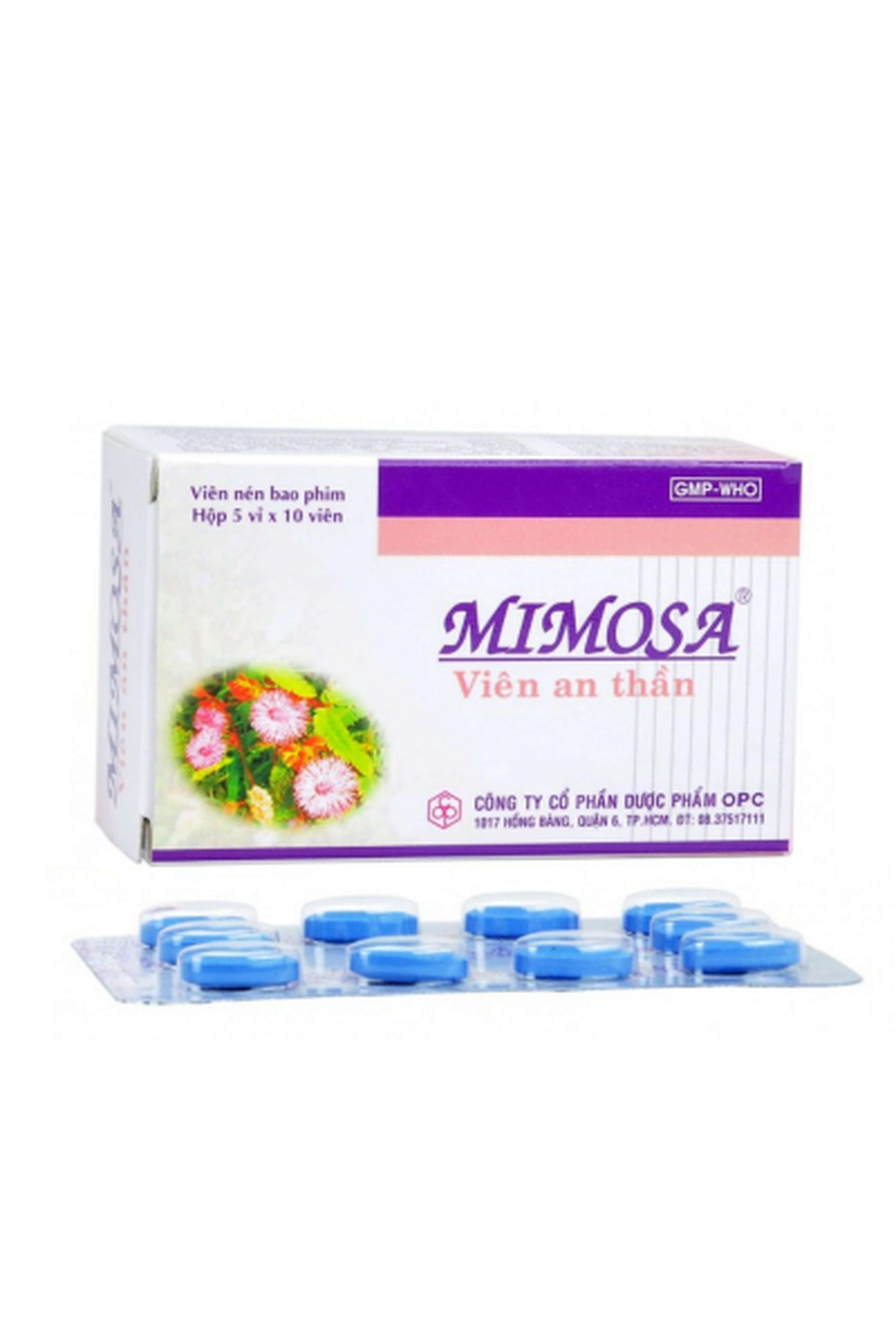 Viên An Thần Mimosa hỗ trợ trị mất ngủ, suy nhược thần kinh (5 vỉ x 10 viên)
