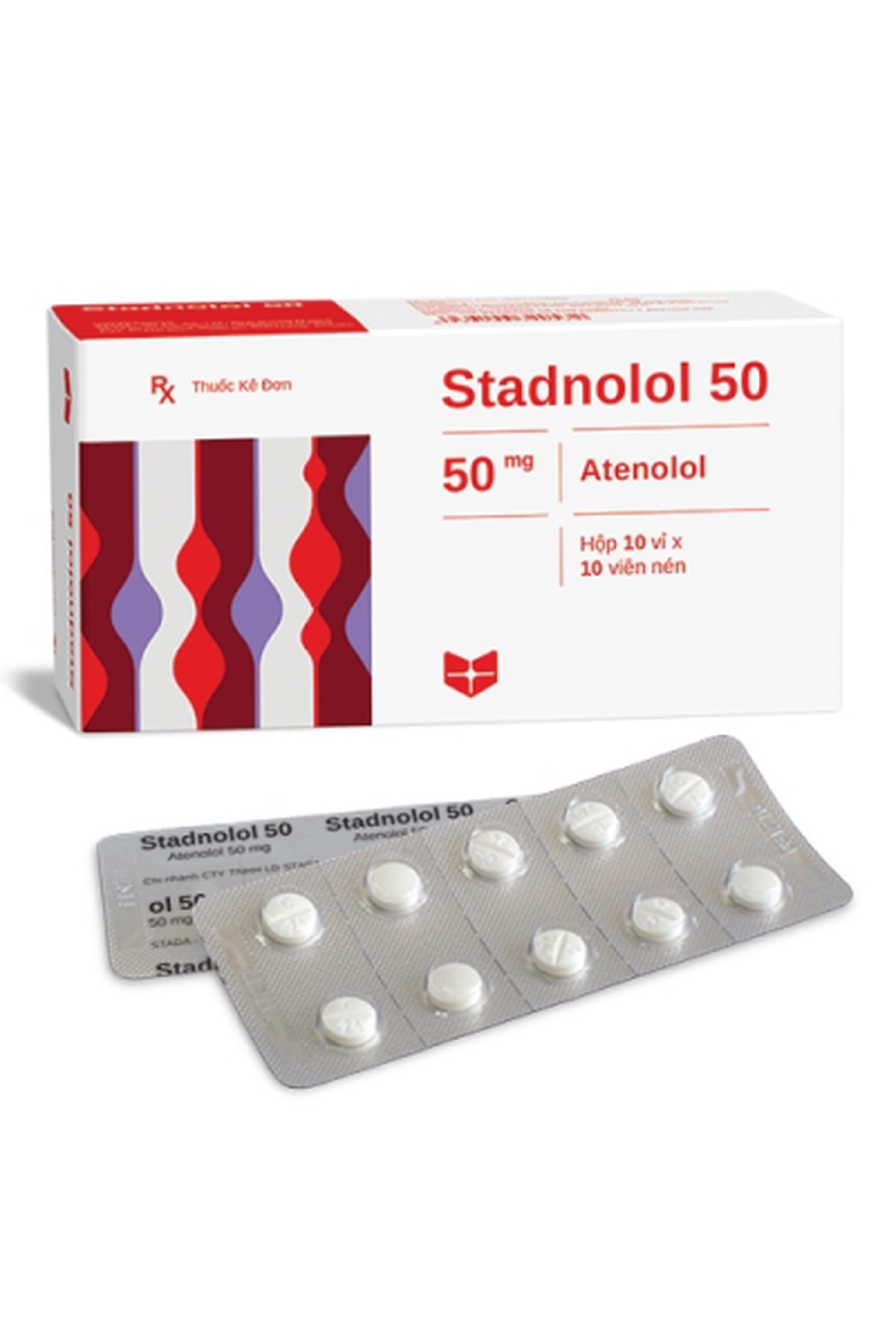 Thuốc Stadnolol 50 điều trị tăng huyết áp, đau thắt ngực (Hộp 10 vỉ x 10 viên)