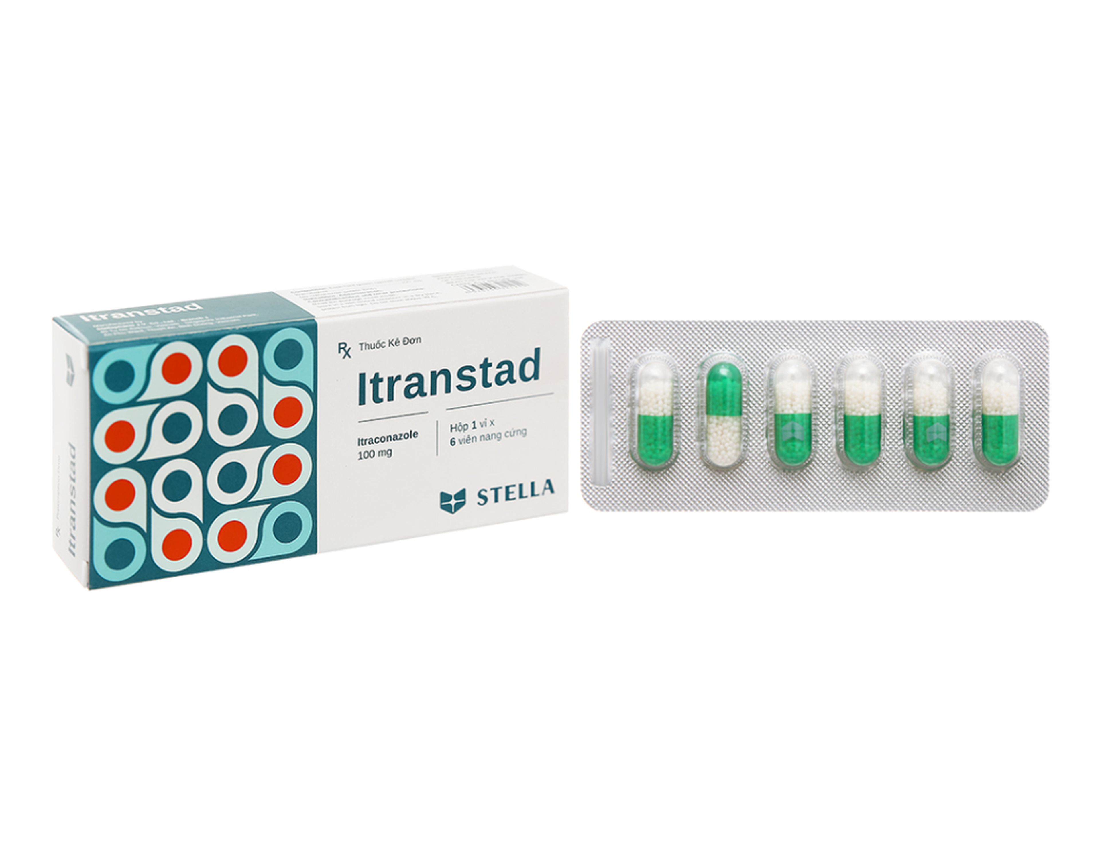 Thuốc Itranstad 100mg điều trị nhiễm nấm (Hộp 1 vỉ x 6 viên)