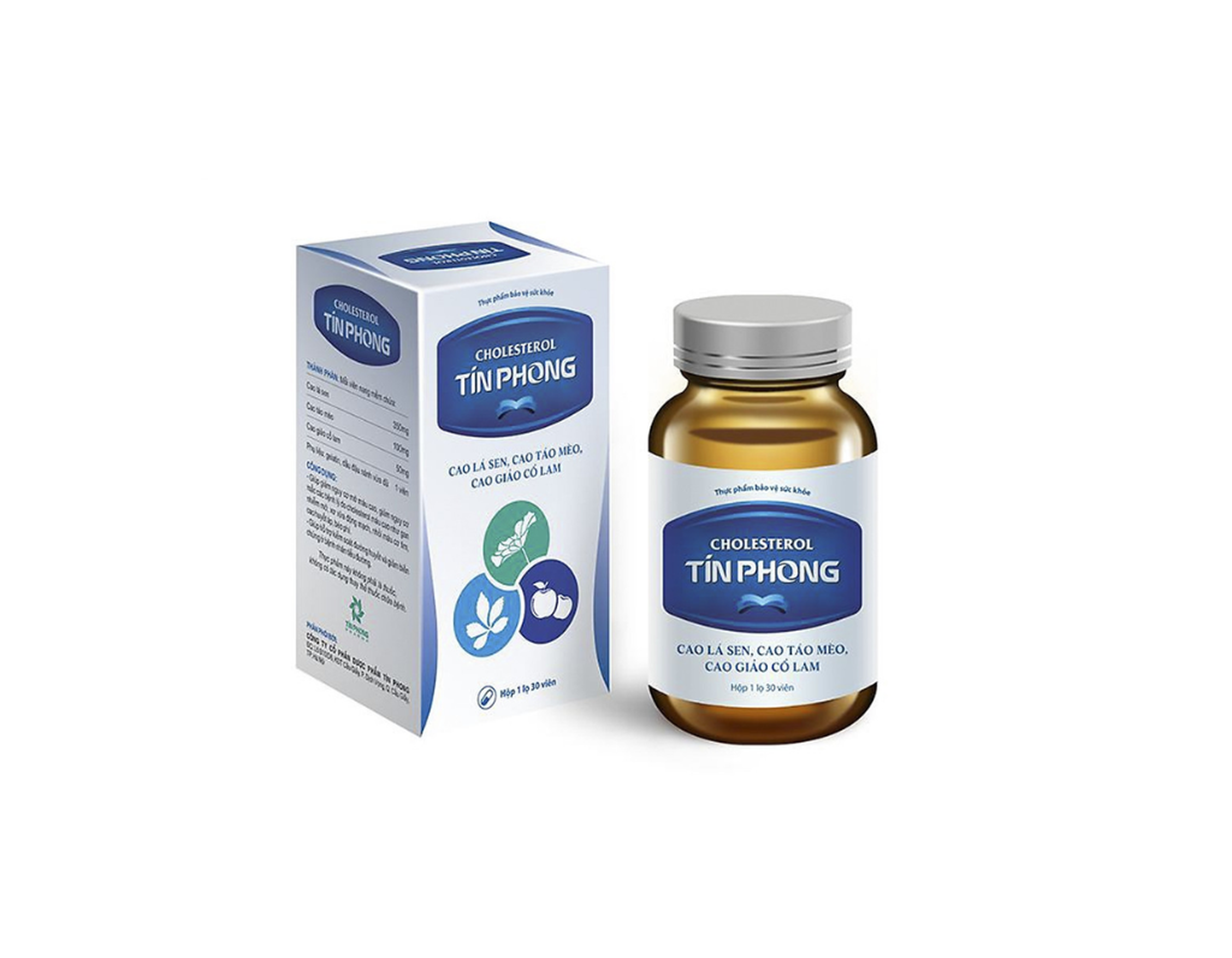 Viên Uống Hạ Cholesterol Tín Phong Giúp Giảm Mỡ Máu, Kiểm Soát Đường Huyết, Hạn Chế Béo Phì (Lọ 30 Viên)