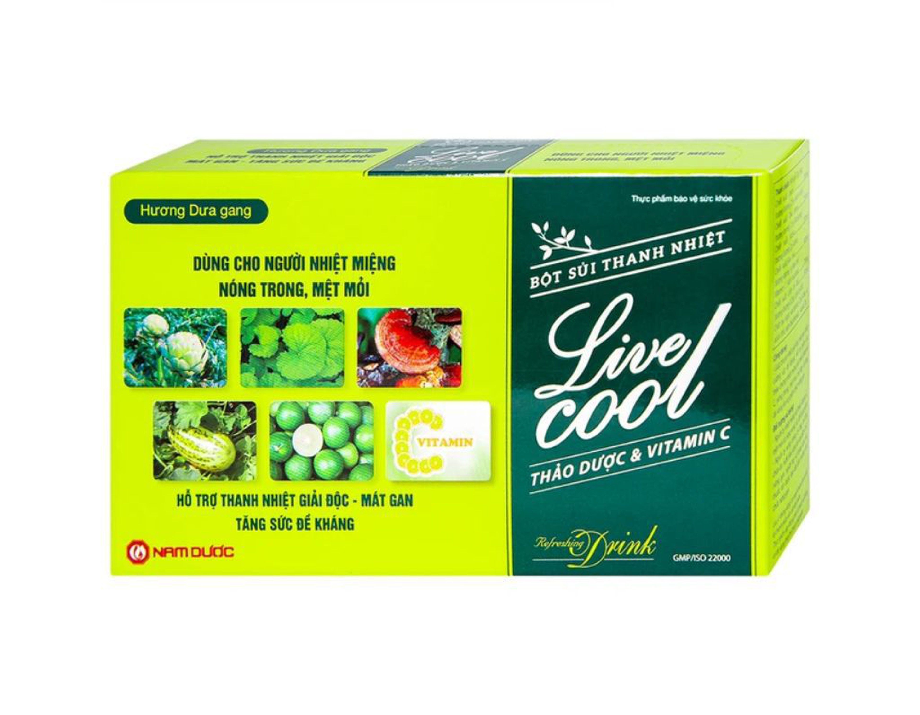 Bột sủi thanh nhiệt Live cool hương dưa gang (Hộp 10 gói x 7g)