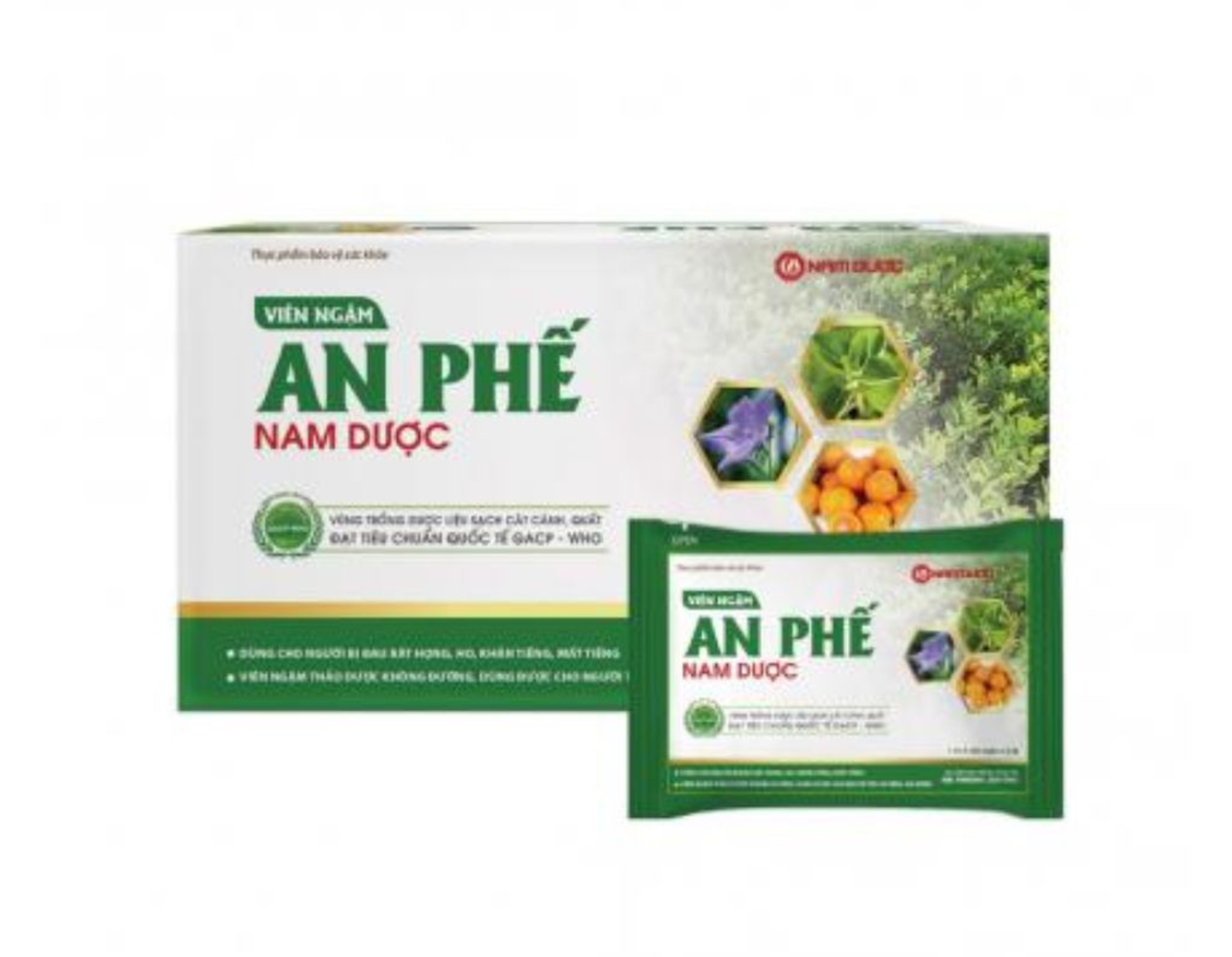 Viên Ngậm An Phế Nam Dược giảm ho, giảm đau họng (Hộp 20 vỉ x 5 viên)