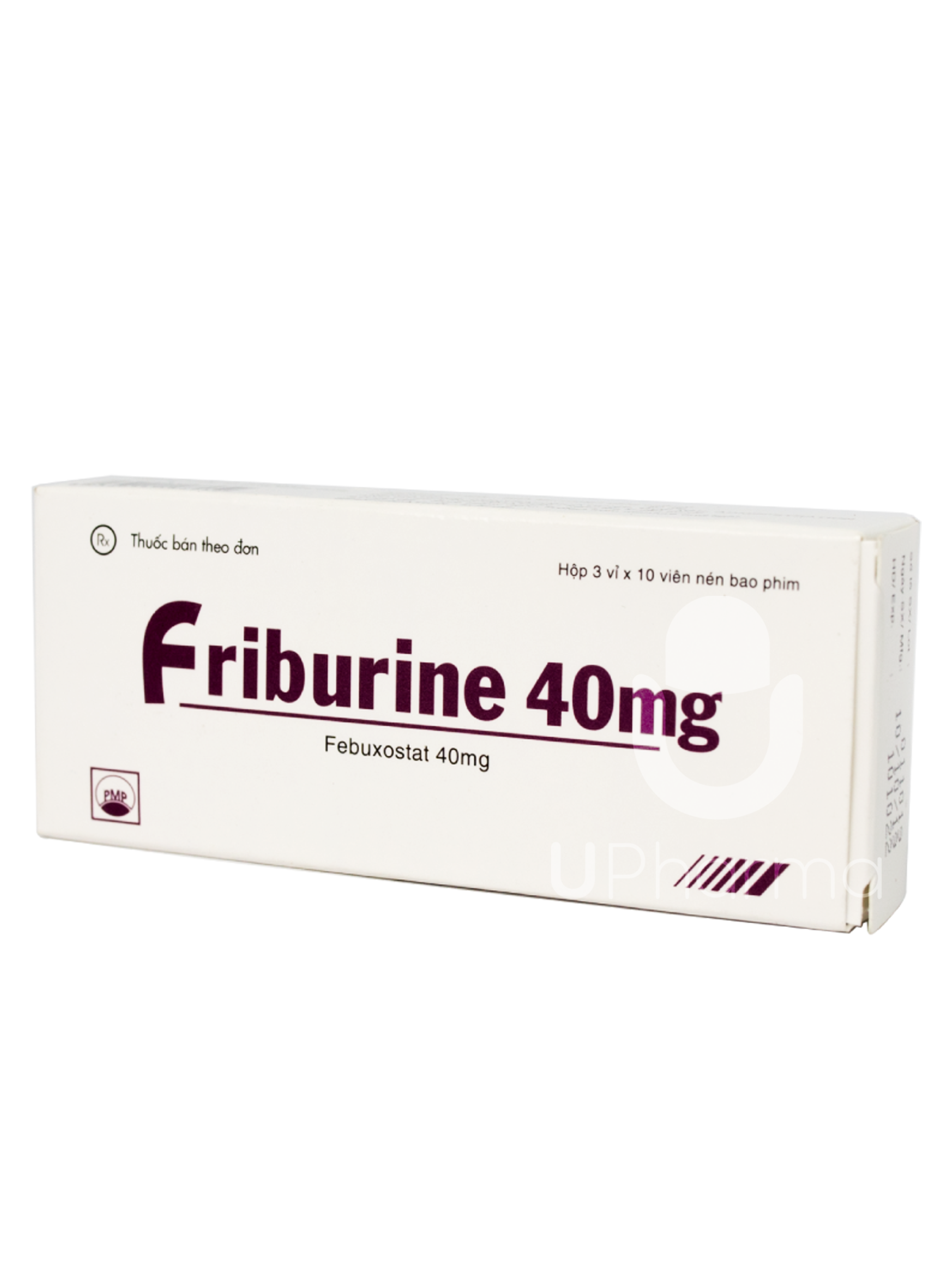 Thuốc Friburine 40mg trị tăng acid uric huyết trong bệnh gout mạn tính (Hộp 3 vỉ x 10 viên)